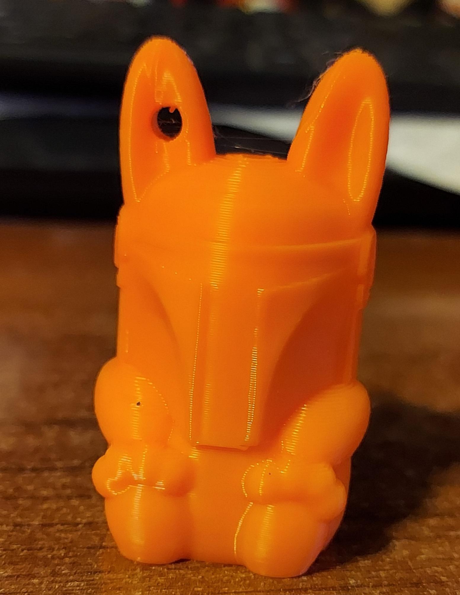 Mandalorian Easter Bunny - Made him a keychain/zipper pull - 3d model