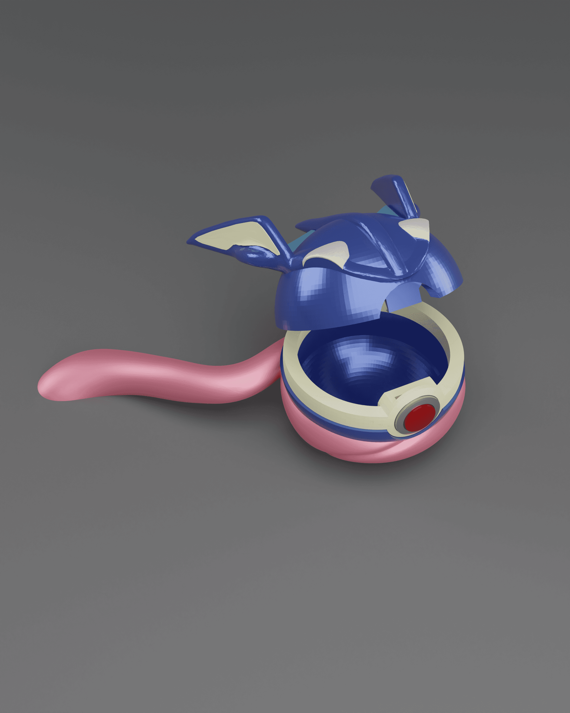 GreniBall Greninja Themed Opening Pokeball - Fan Art 3d model