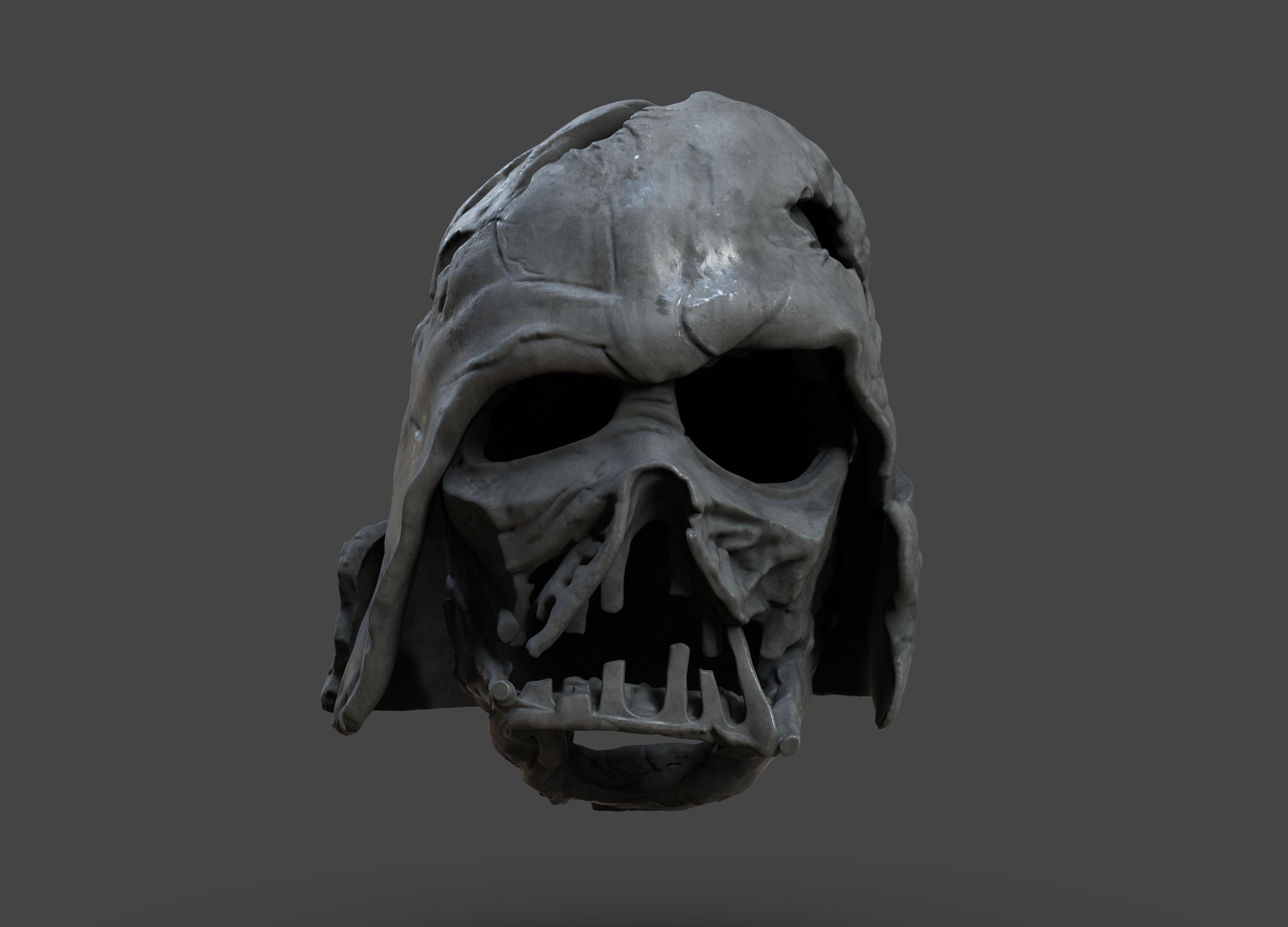 Melted Darth Vader Helmet Display 3d model