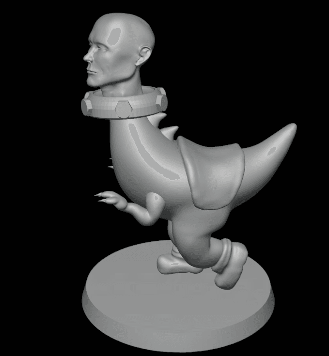 DENNIS - TTRPG MINIATURE - DINOSAUR MAN - SPACE DRAGON 3d model