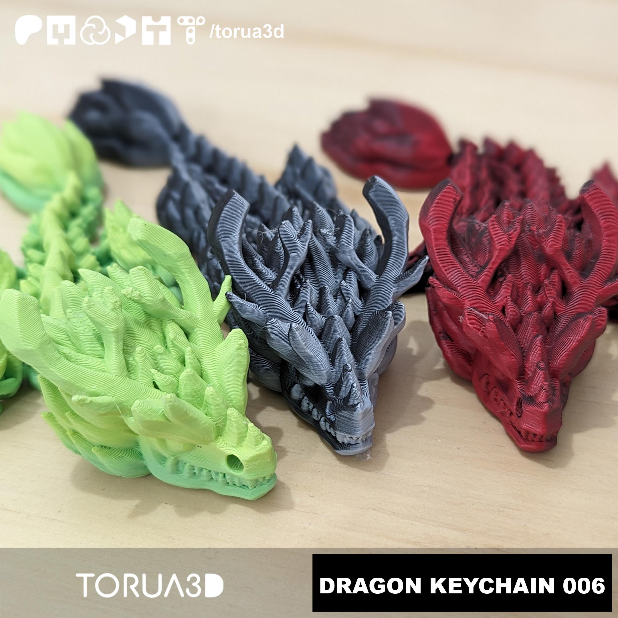 Articulated Dragon Keychain 006 by TORUA3D 3d model