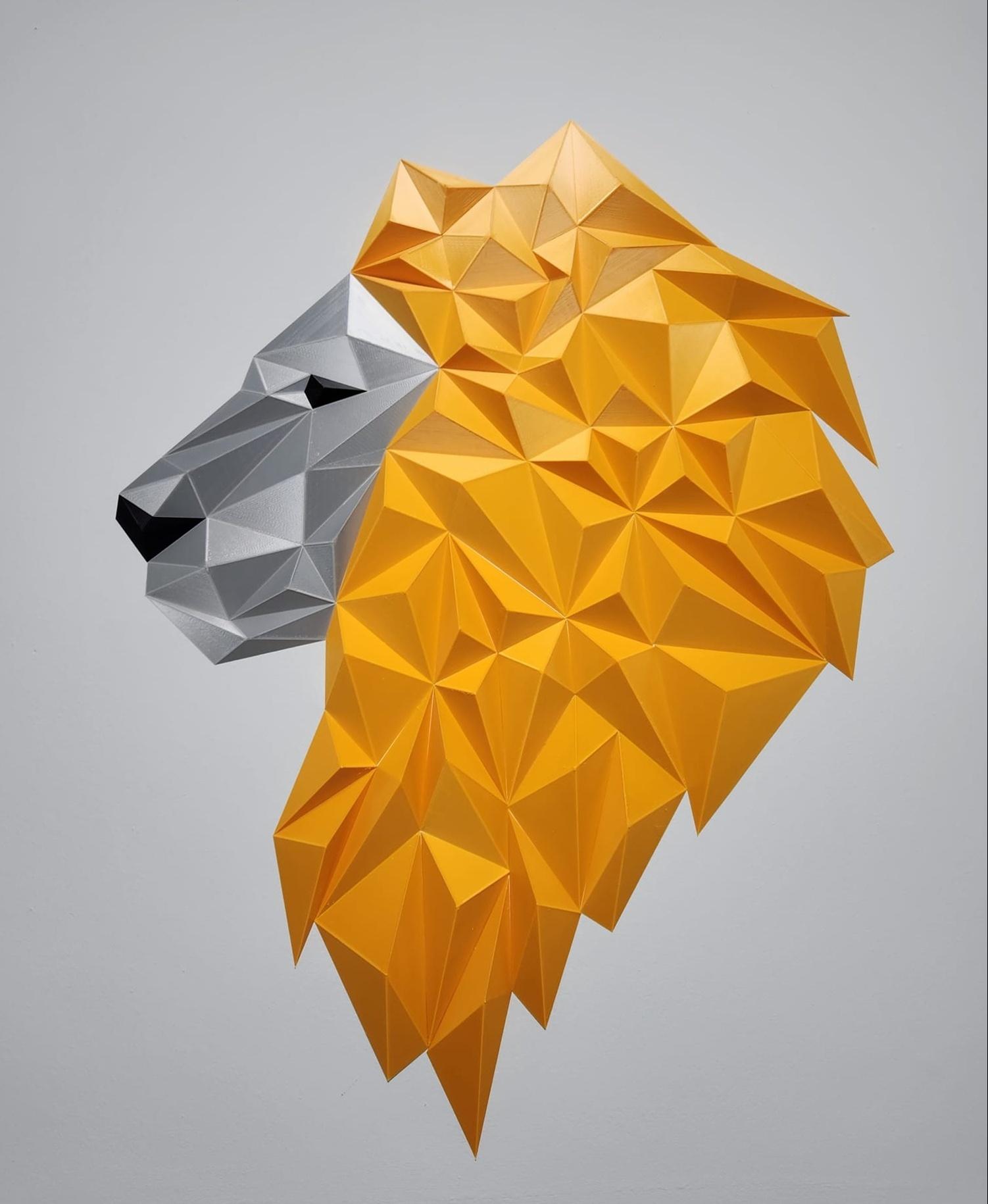 Geometric Lion wall art - B  3d model