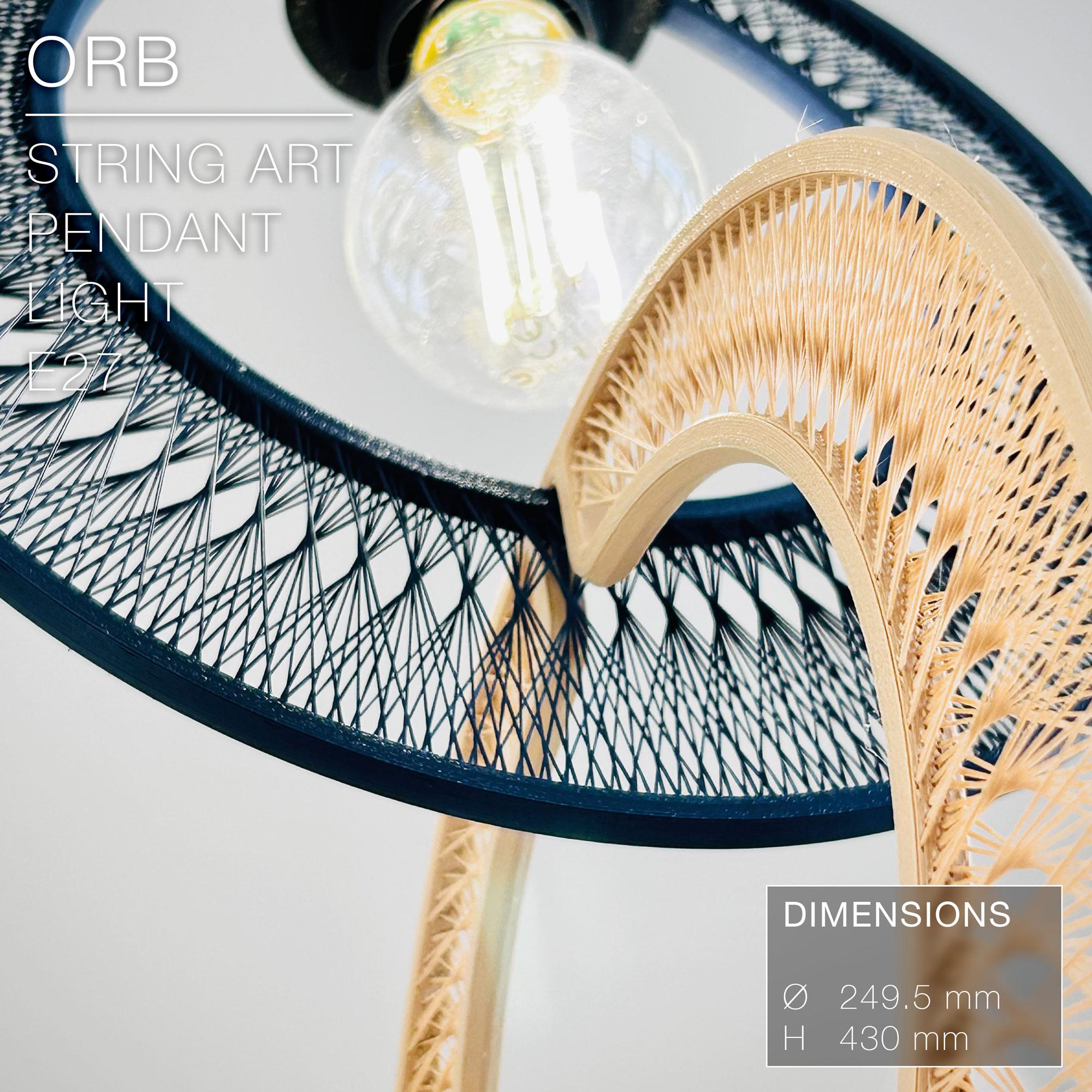 ORB  |  String Art Pendant Light E27 & E26 fast print 3d model