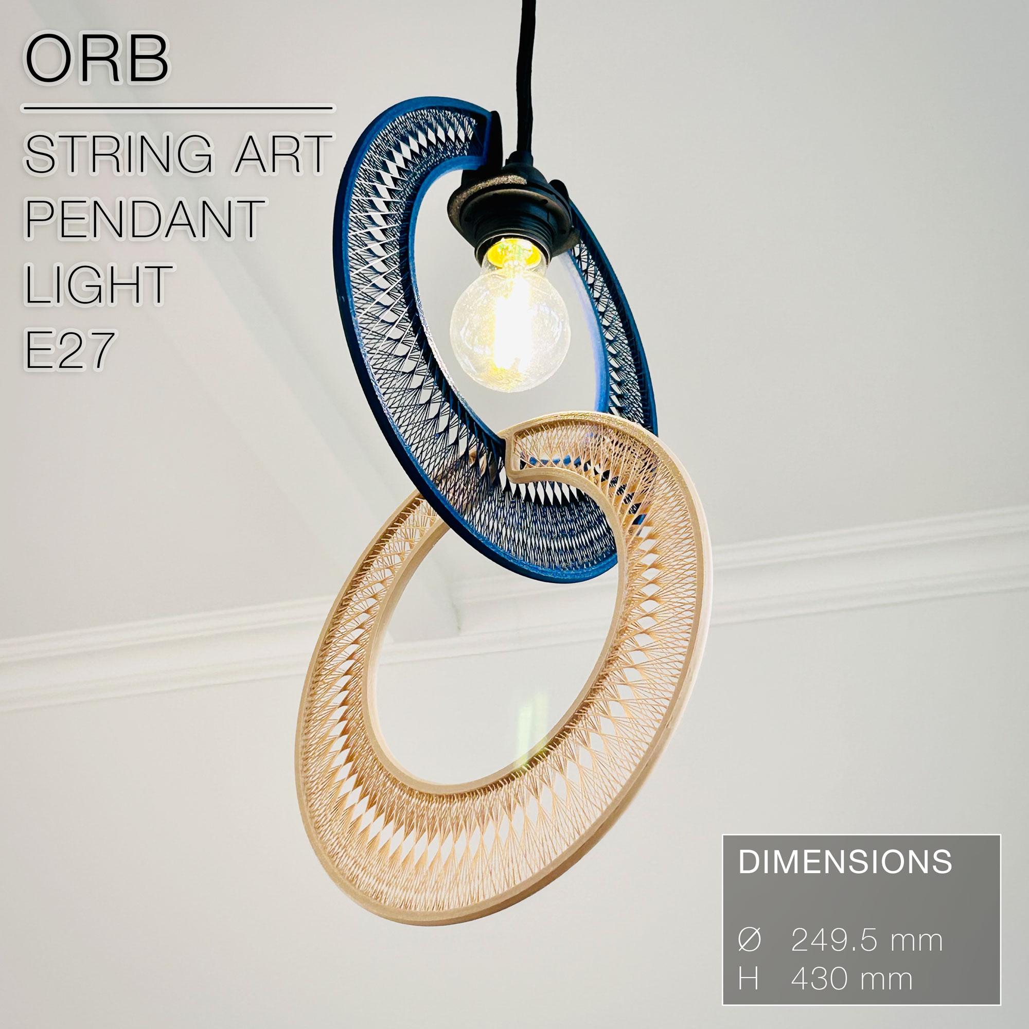 ORB  |  String Art Pendant Light E27 & E26 fast print 3d model