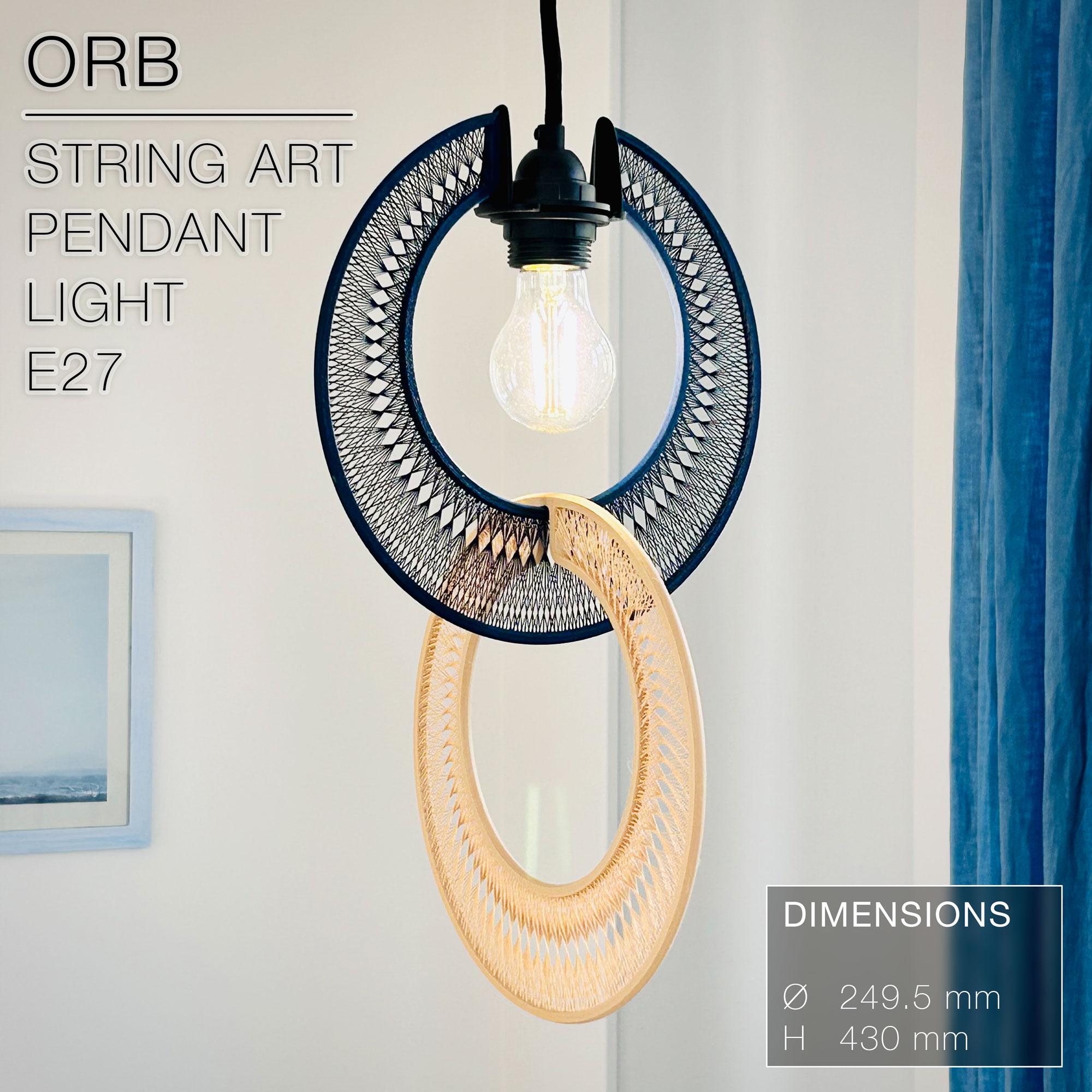 ORB  |  String Art Pendant Light E27 & E26 fast print 3d model