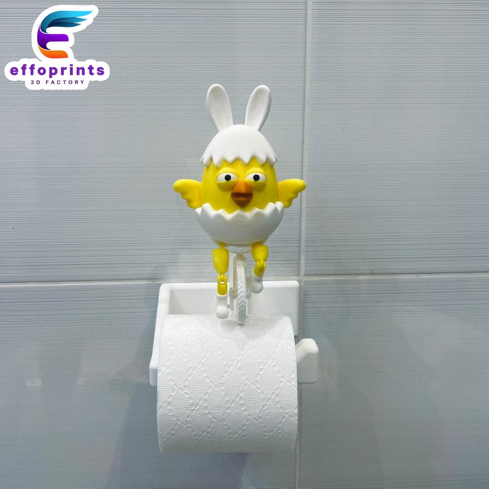 Easter Chick Egg Riding On Toilet Paper Hanger Gadget 3d model