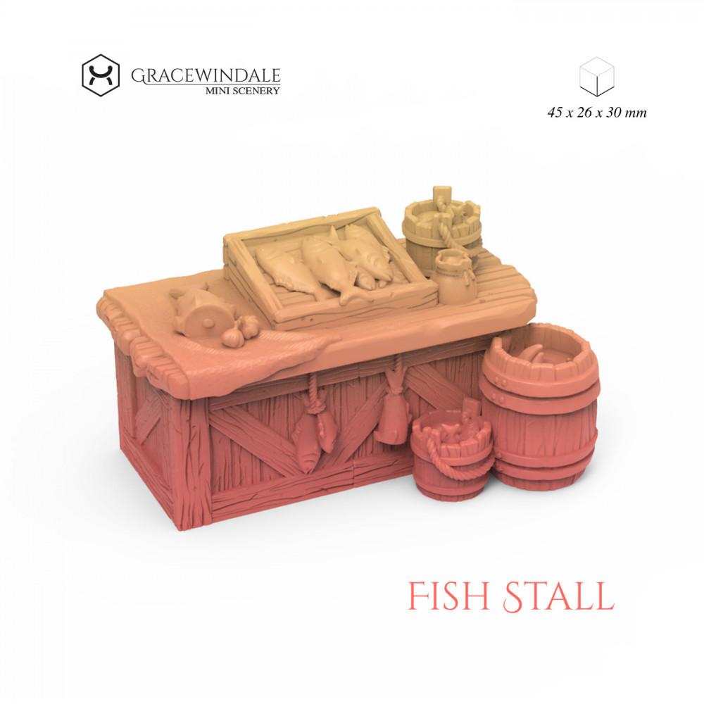 Market Stalls and Goods Set 3d model