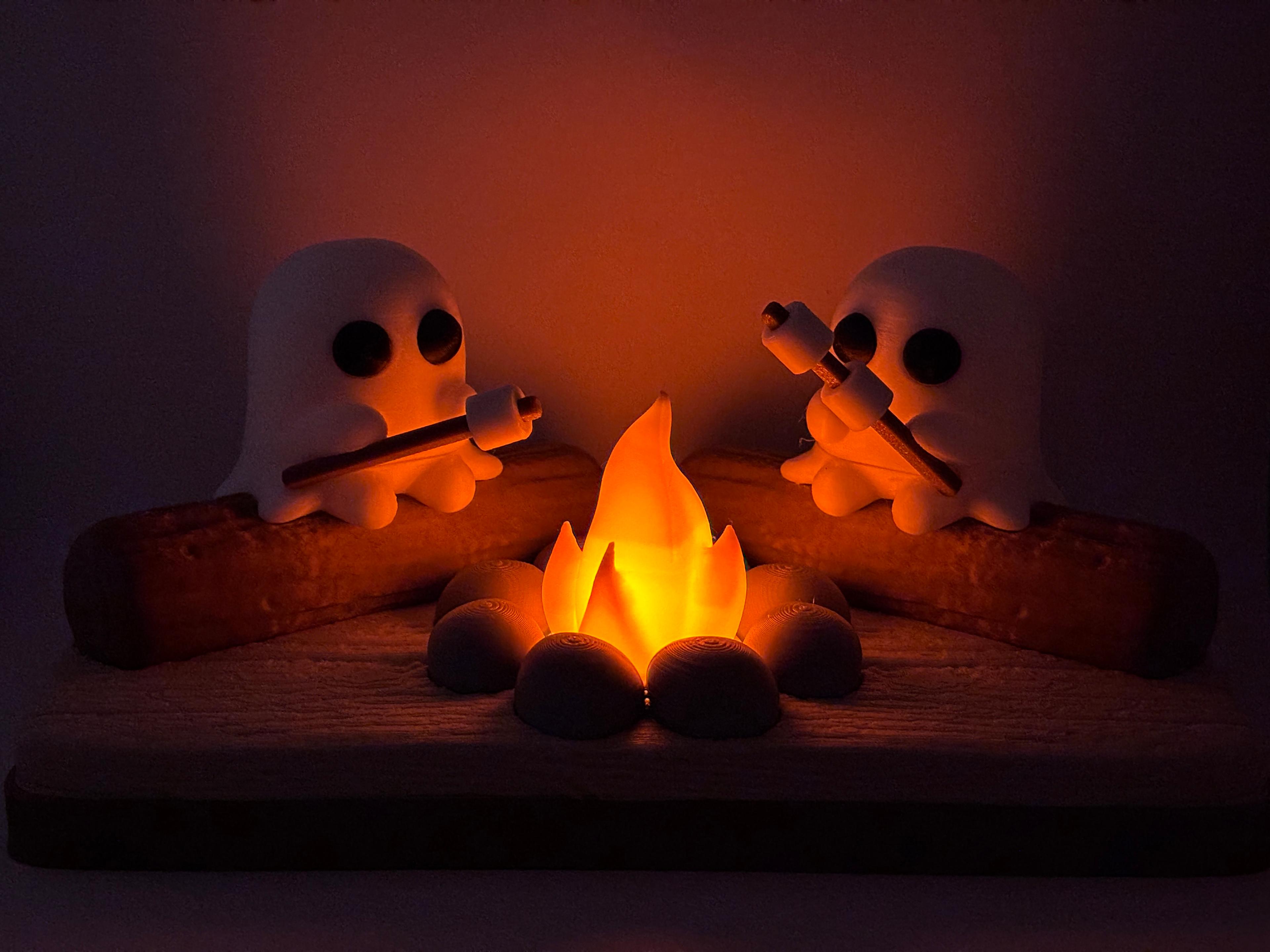 Ghostly Campfire - No supports or AMS - Tea Light 3d model