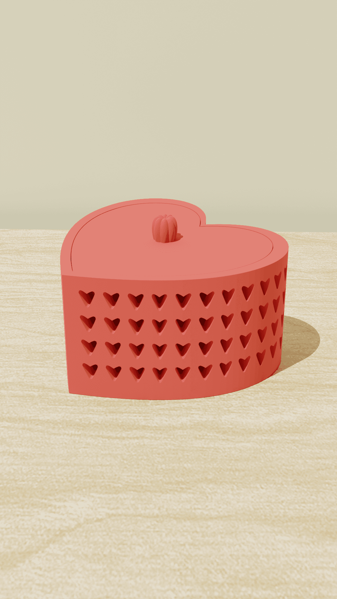 Remix of Simple Heart Box with Lid 3d model