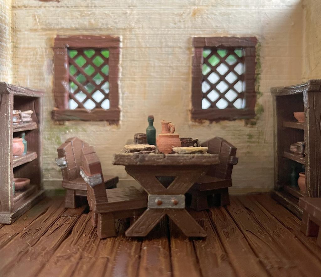 Tavern table set 3d model