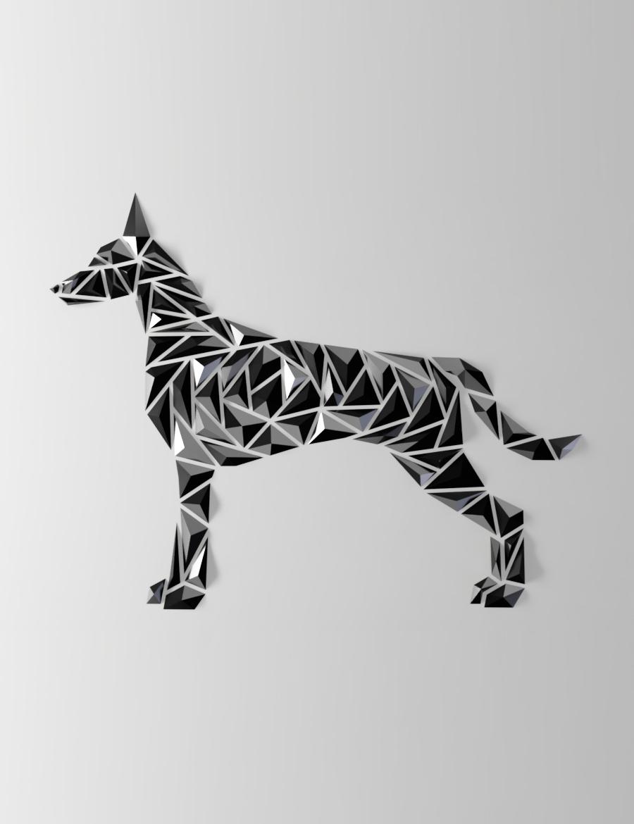  “Malinois style” - Geometric dog wall art 3d model