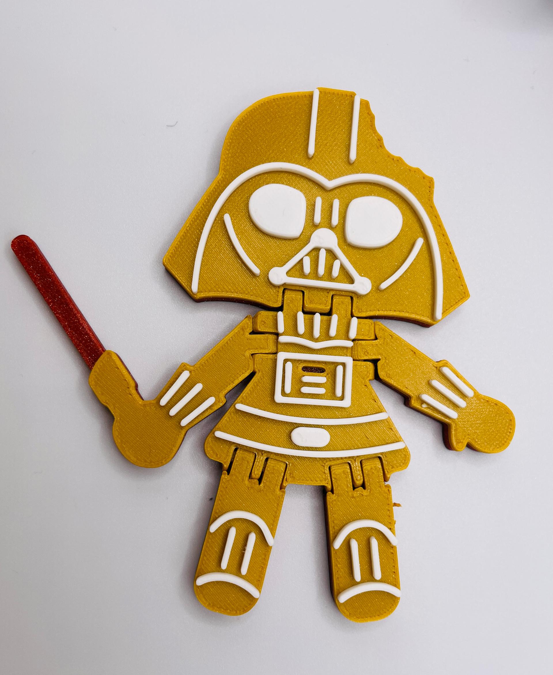 Flexi Gingerbread Darth Vader Ornament 3d model