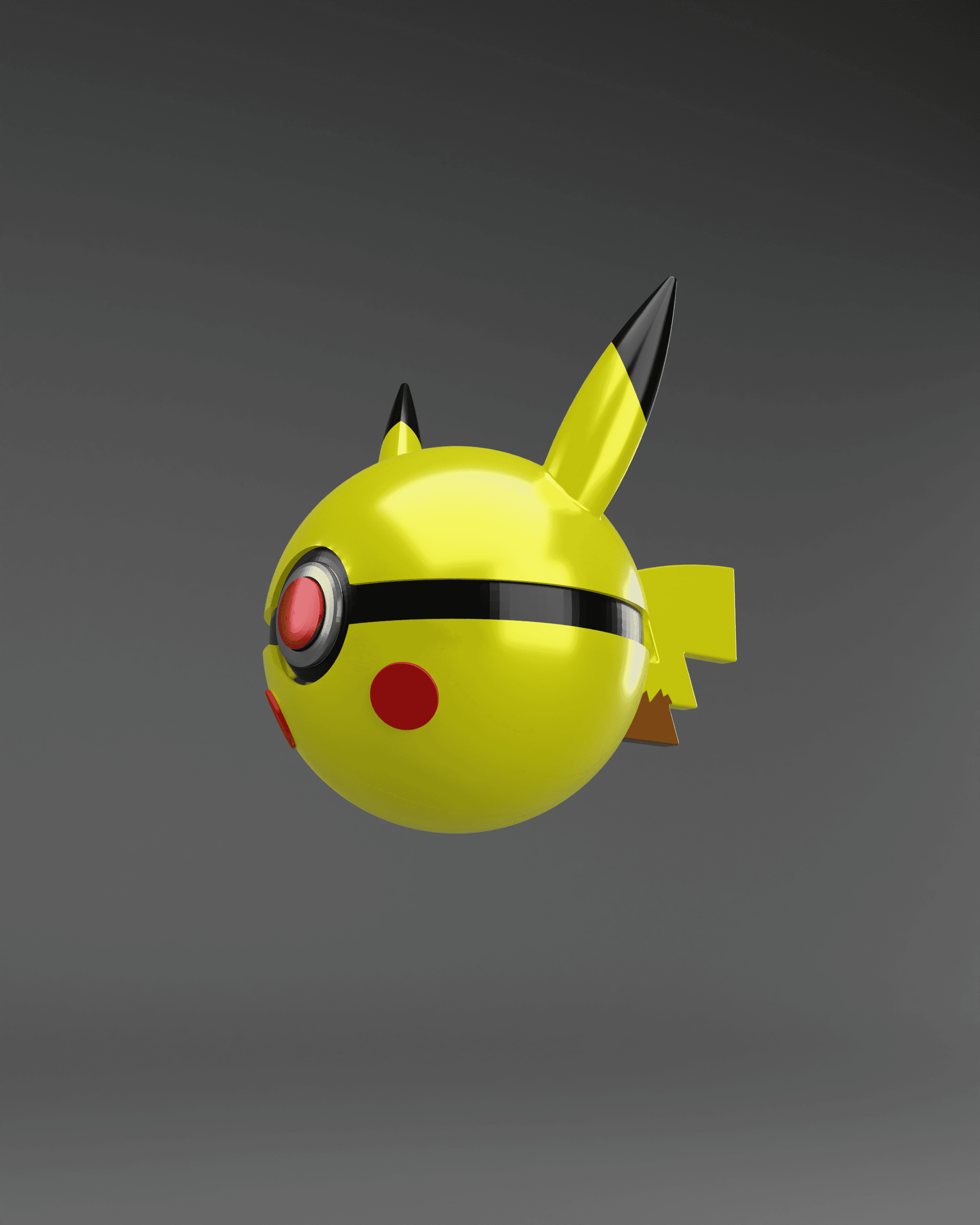 PikaBall Pikachu Themed Opening Pokeball - Fan Art 3d model