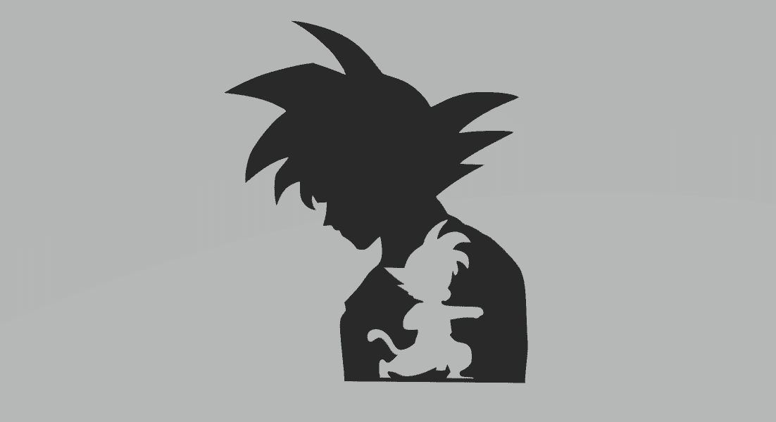 Goku Perfil 2D .stl 3d model