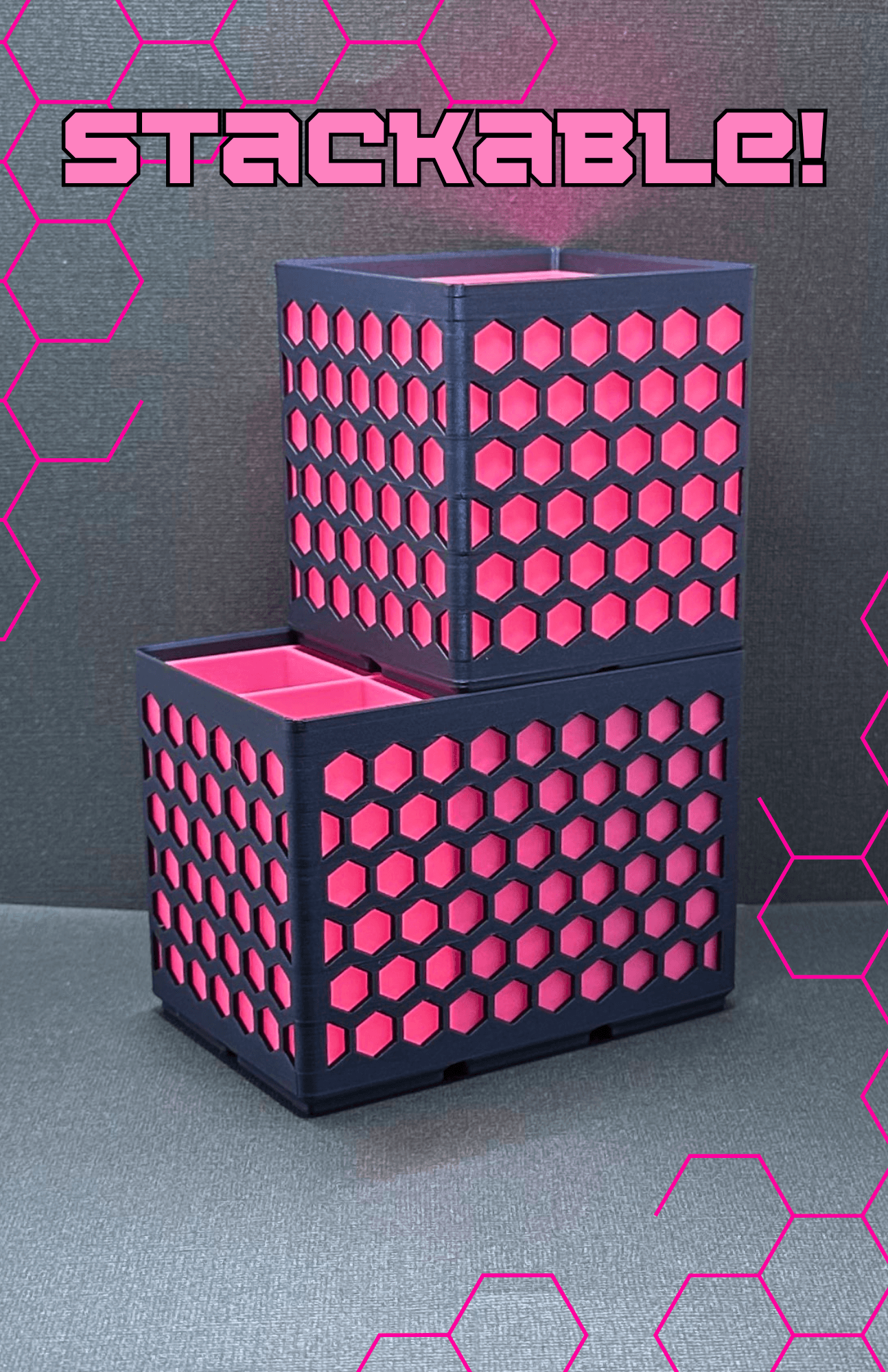 Gridfinity bin 3x2x12 hex (optional insert) 3d model