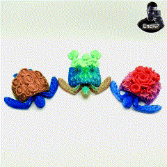 Cute Articulated Turtles #2 - Three Models - Swappable Shell - Print in Place - No Supports 3d model