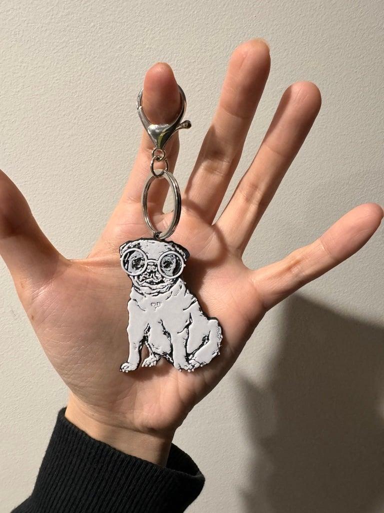 Pug Keychain 3d model