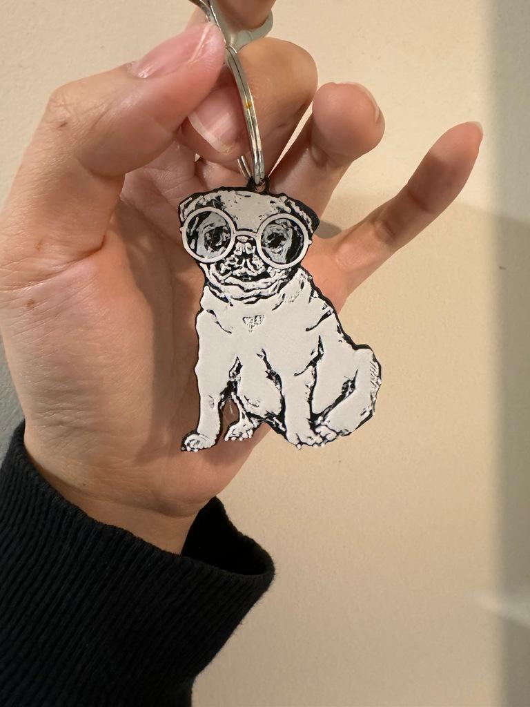 Pug Keychain 3d model