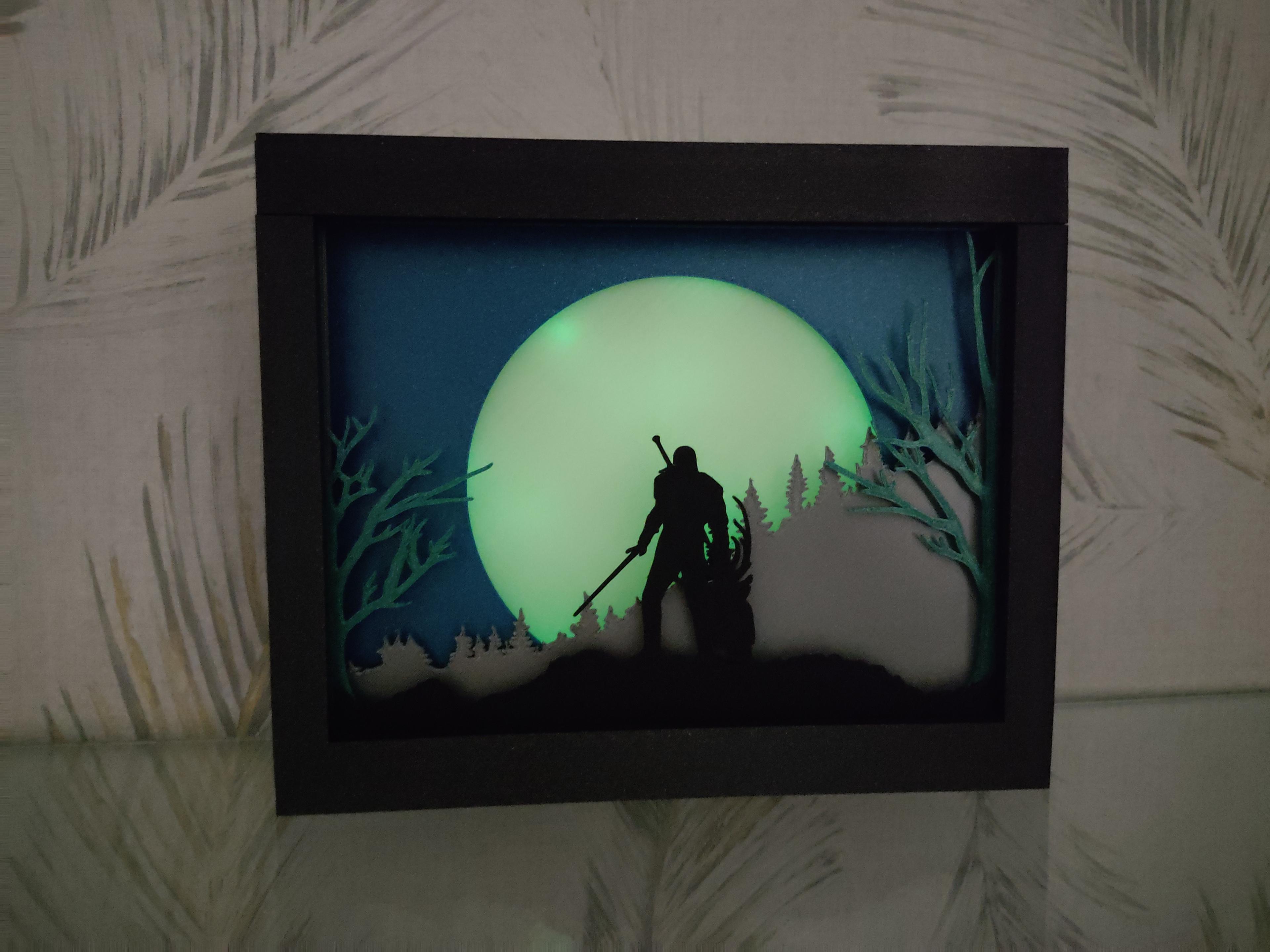 The witcher plates for light and shadow box 3d model