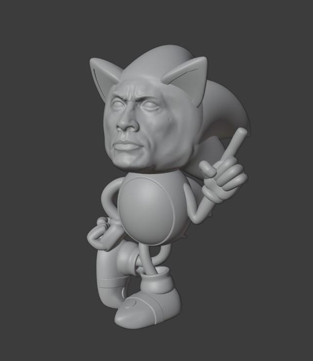 Rocknic (The Rock + Sonic the Hedgehog) 3d model