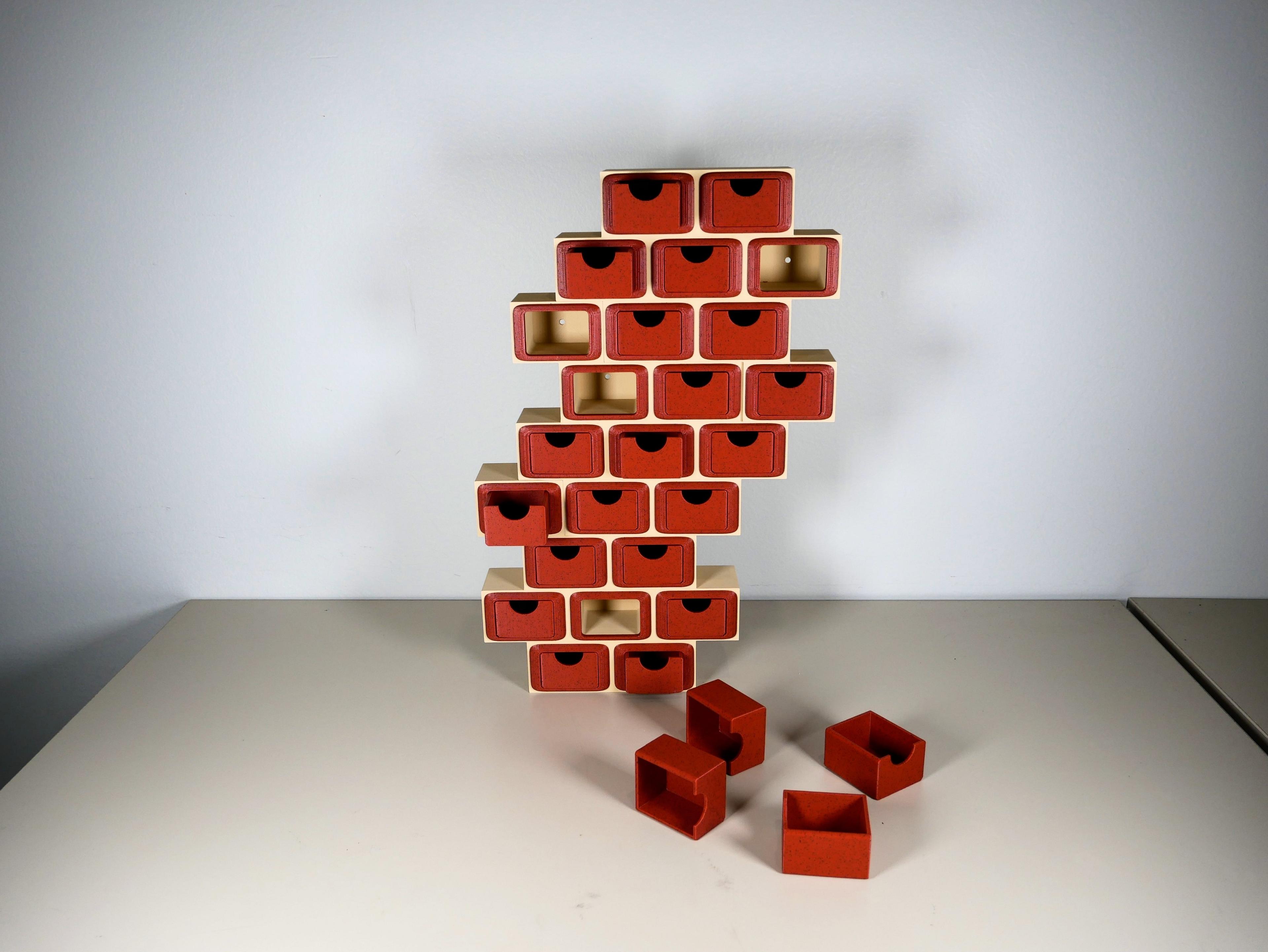 Brick Wall Desk Organiser - Modular 3d model