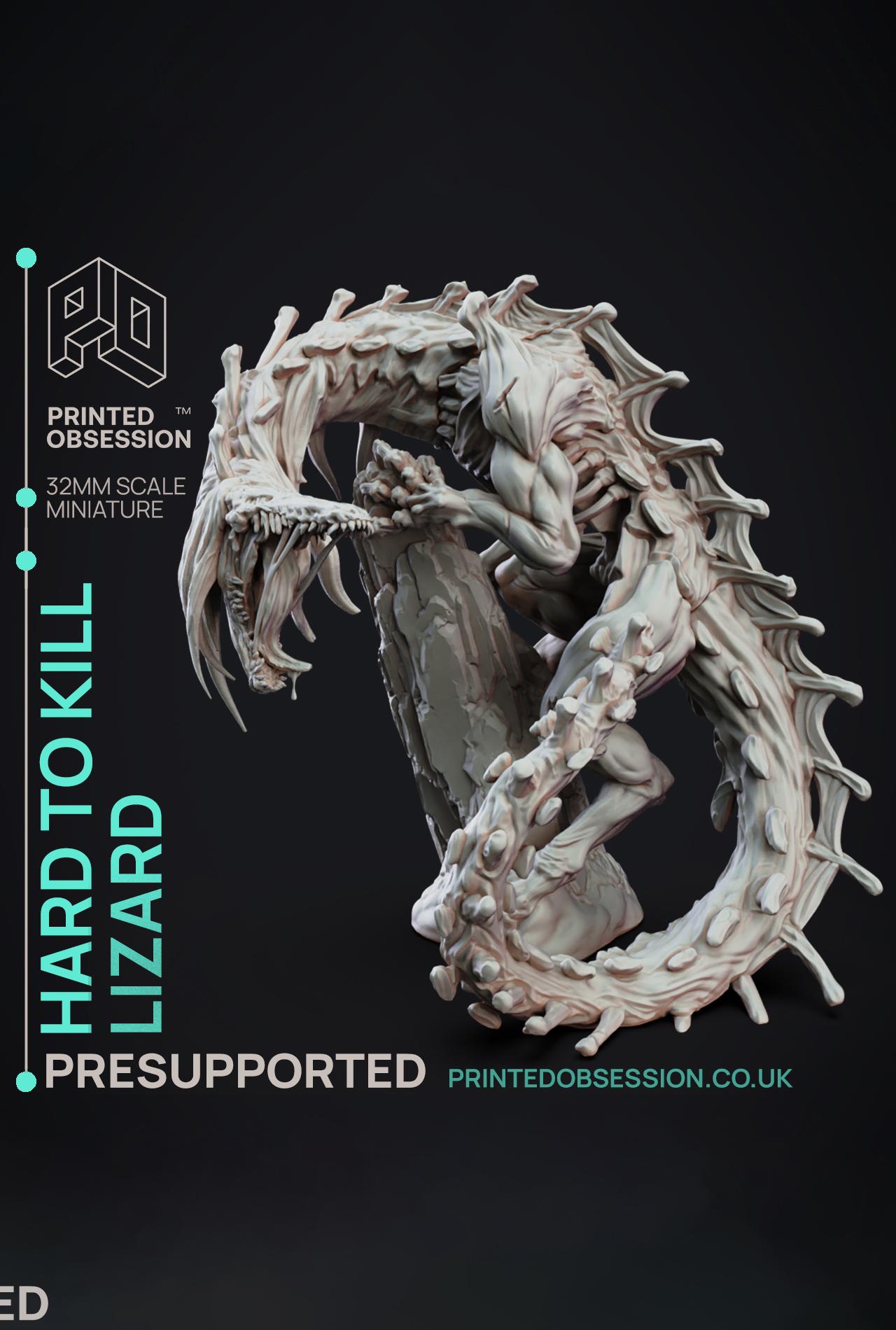 Hard to kill Lizard - SCP - PRESUPPORTED - Illustrated and Stats - 32mm scale			 3d model