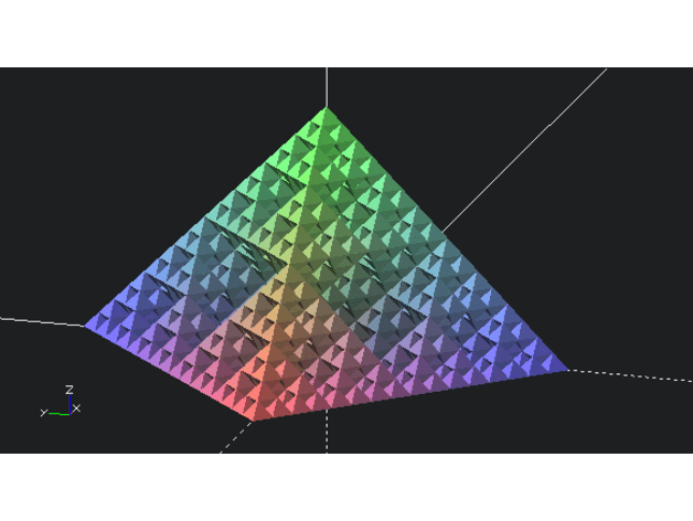 Sierpinski 4-Pyramid with code. Customizable 3d model