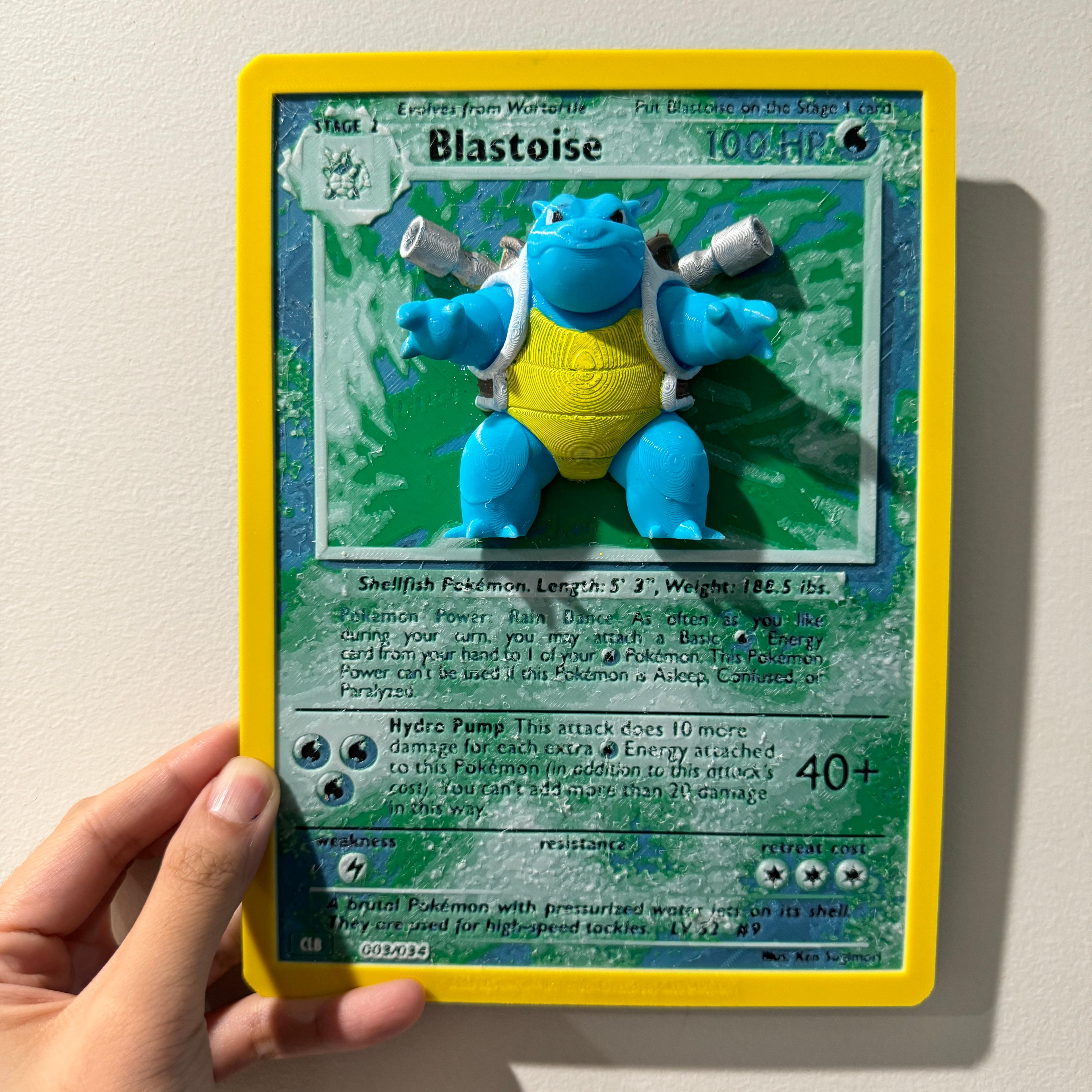 Oversized Blastoise Pokemon Card - HueForge Hybrid Print 3d model