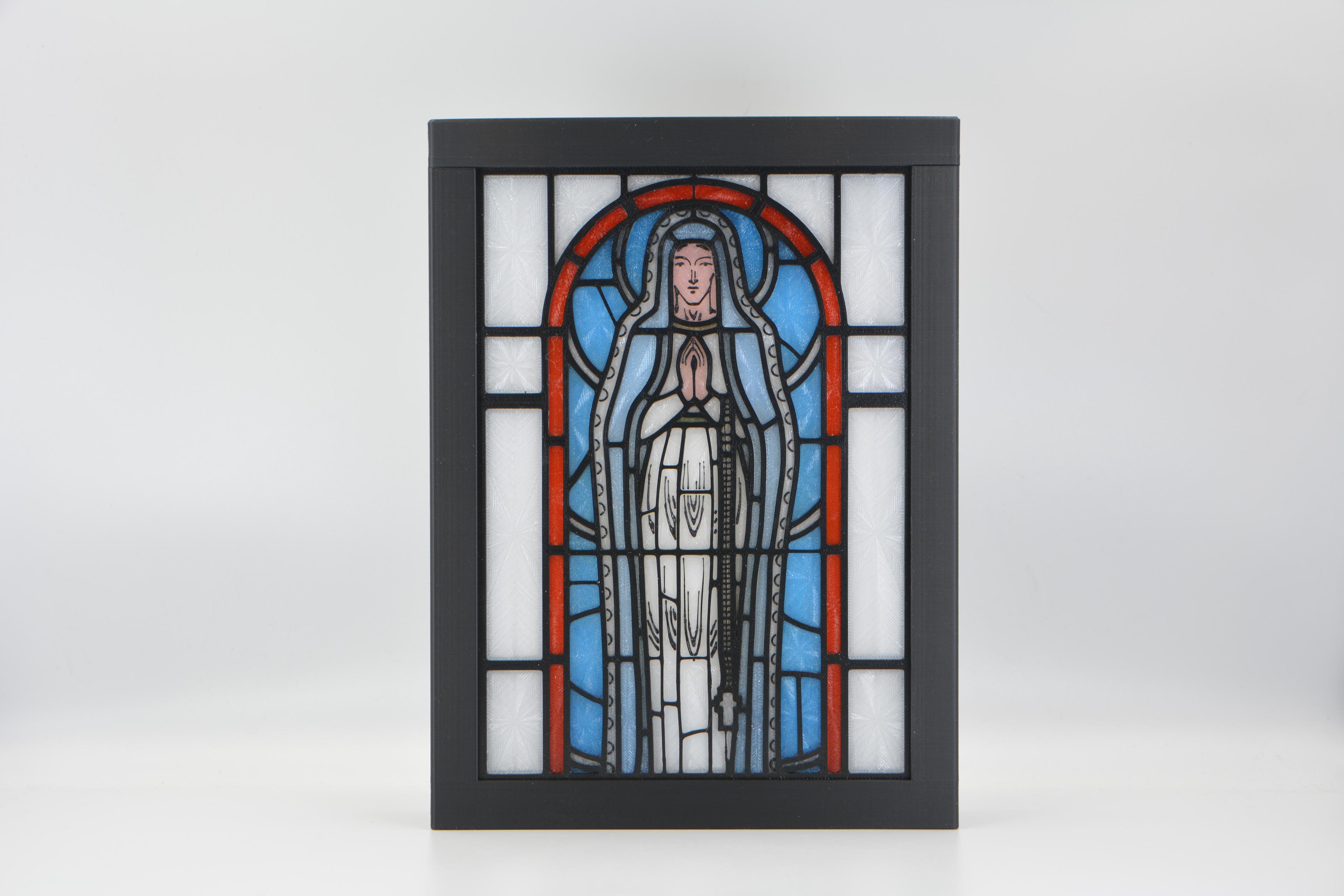 Virgin Mary Stained Glass Light Box 3d model