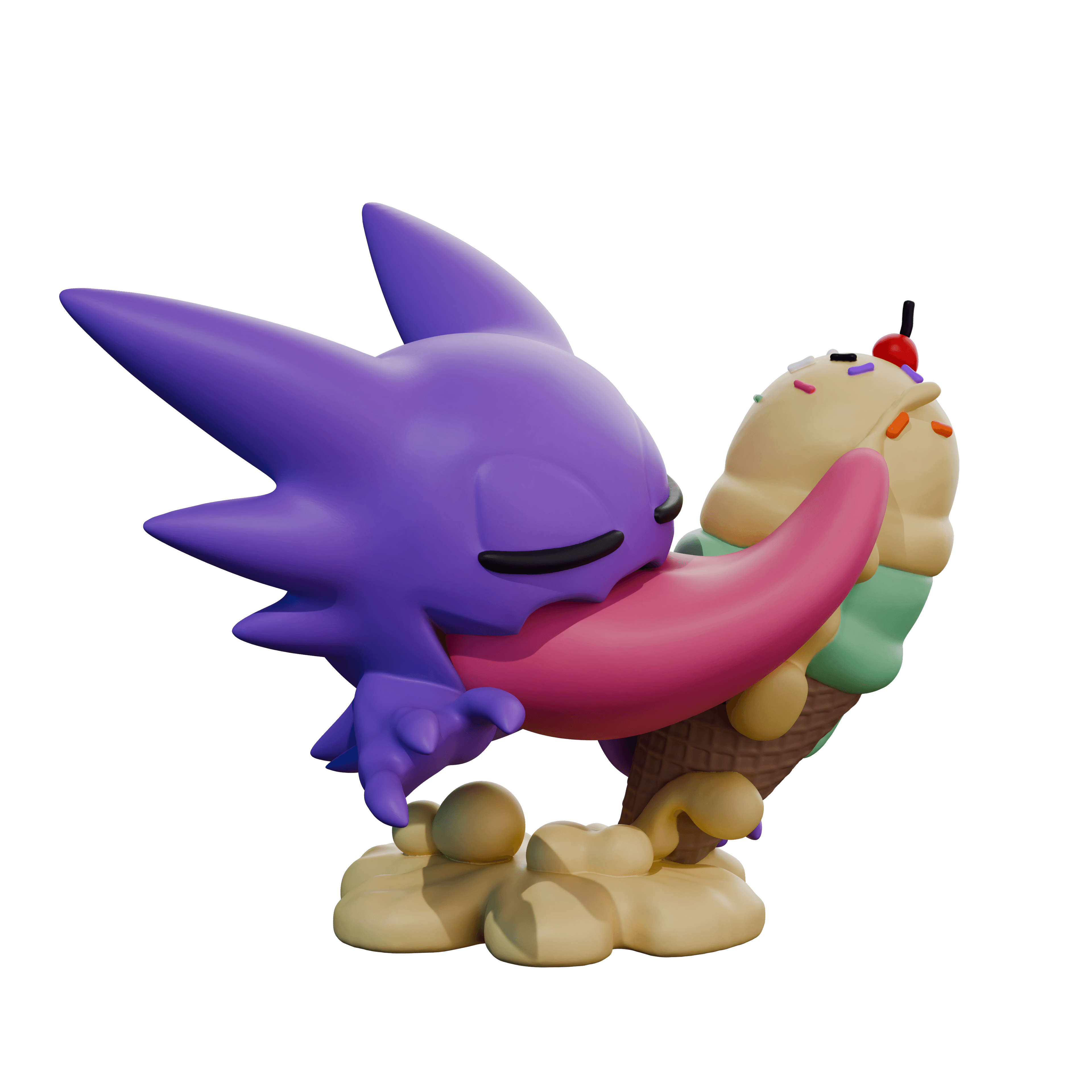 Haunter Eating Ice Cream 3d model