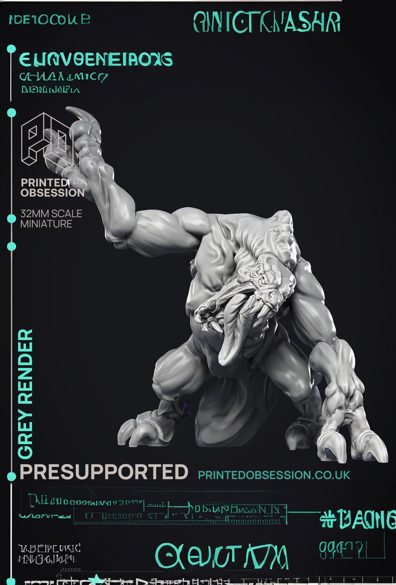 Grey Render - Large Creature - PRESUPPORTED - 32mm Scale  3d model