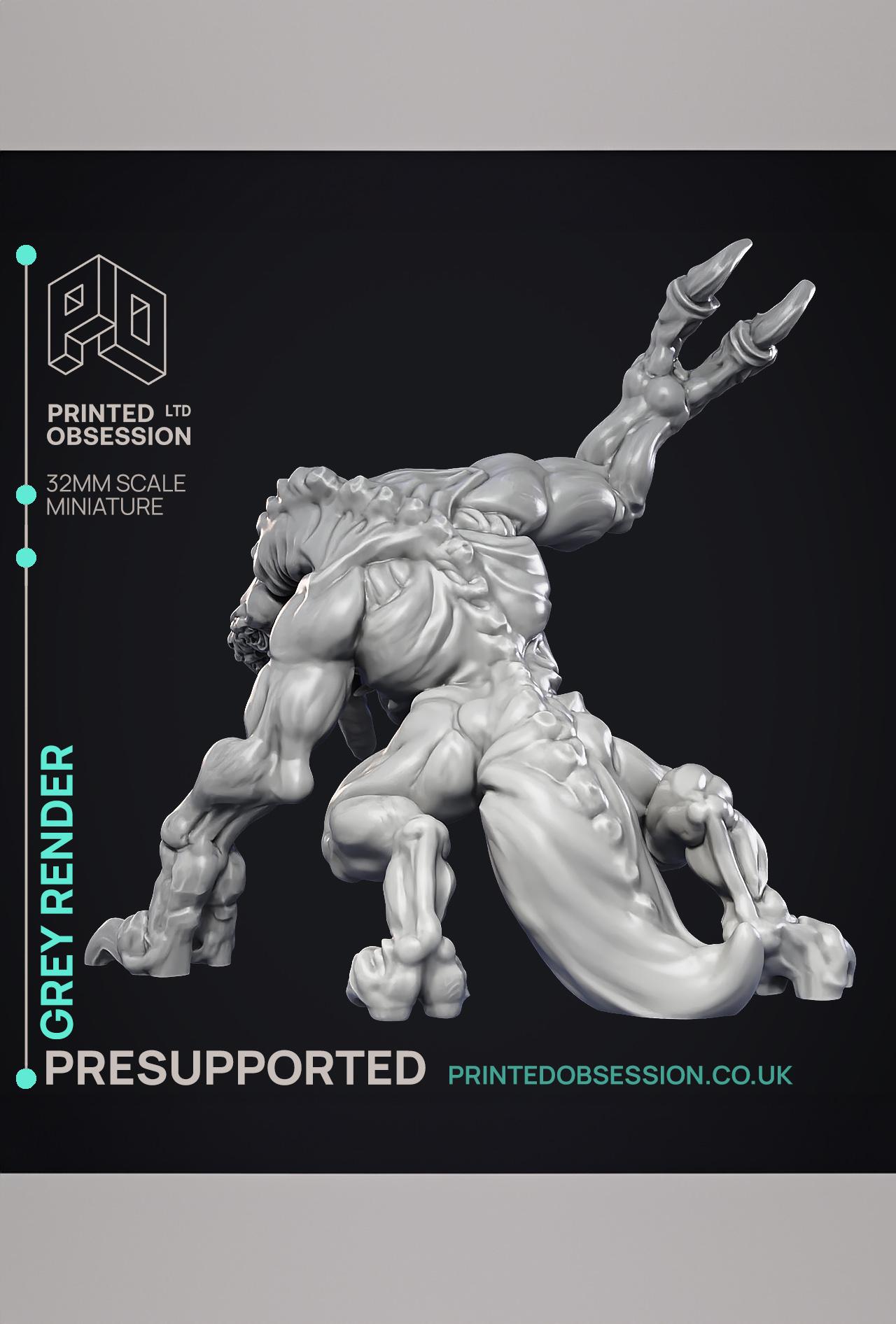 Grey Render - Large Creature - PRESUPPORTED - 32mm Scale  3d model