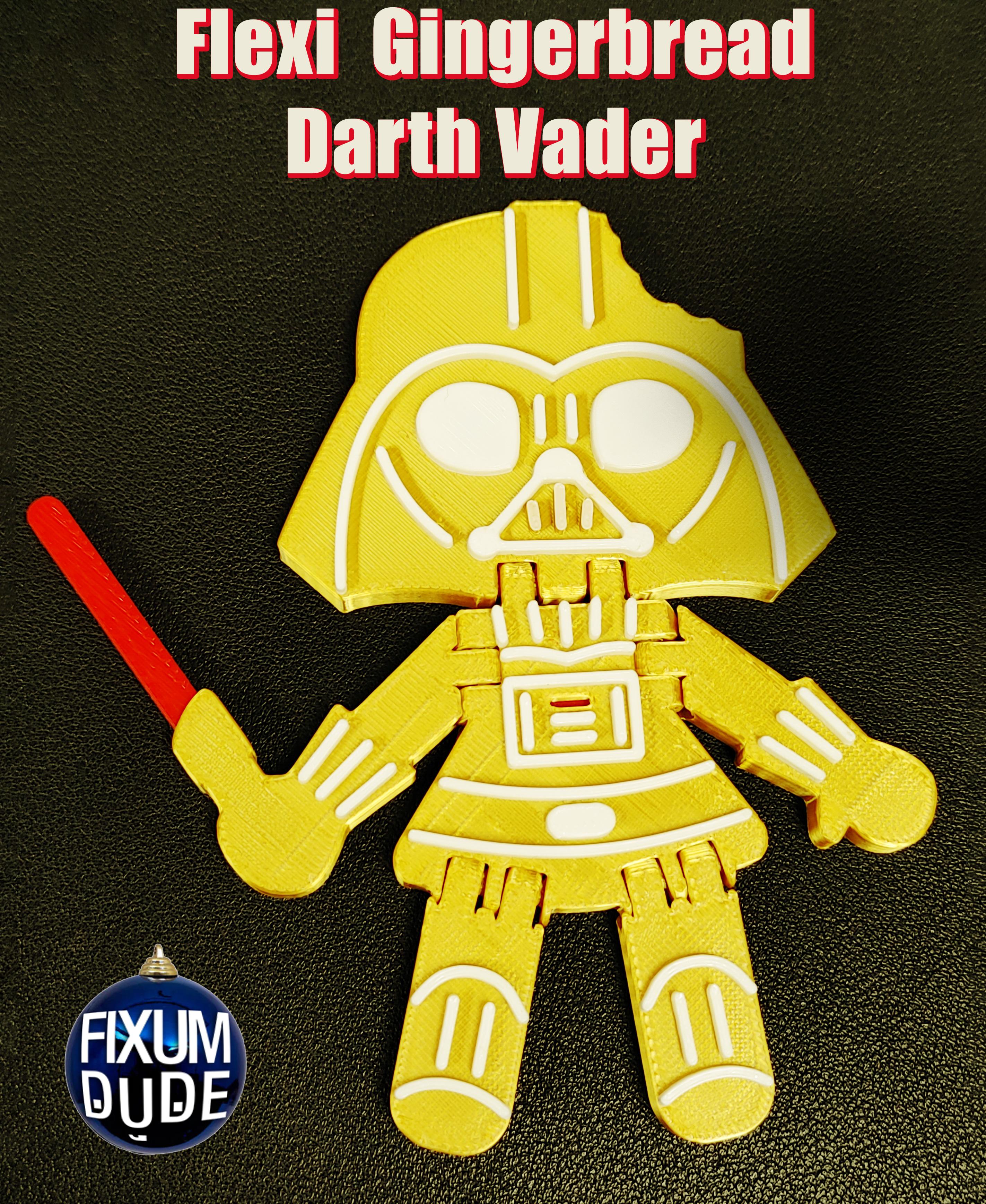 Flexi Gingerbread Darth Vader Ornament 3d model