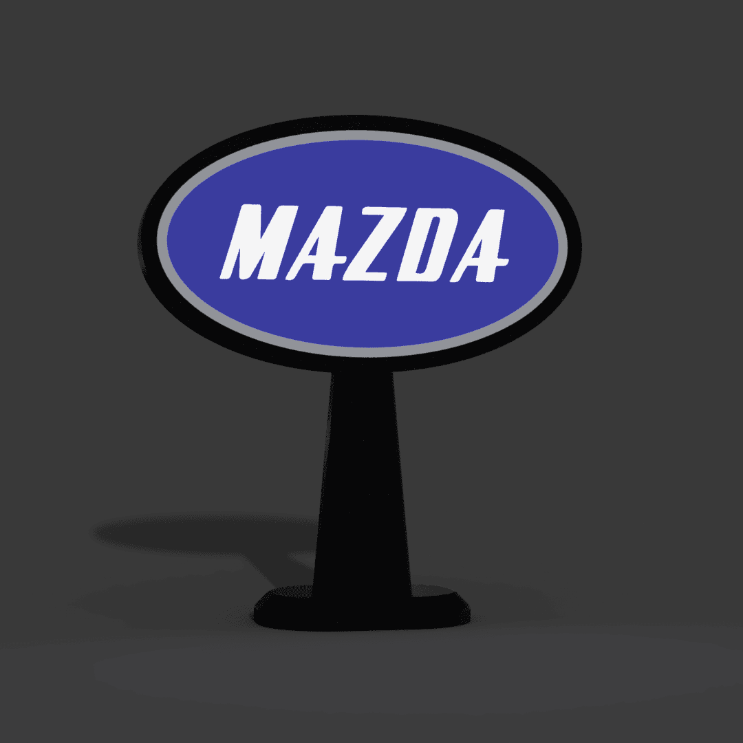 Mazda Vintage Sign Lightbox LED Lamp 3d model