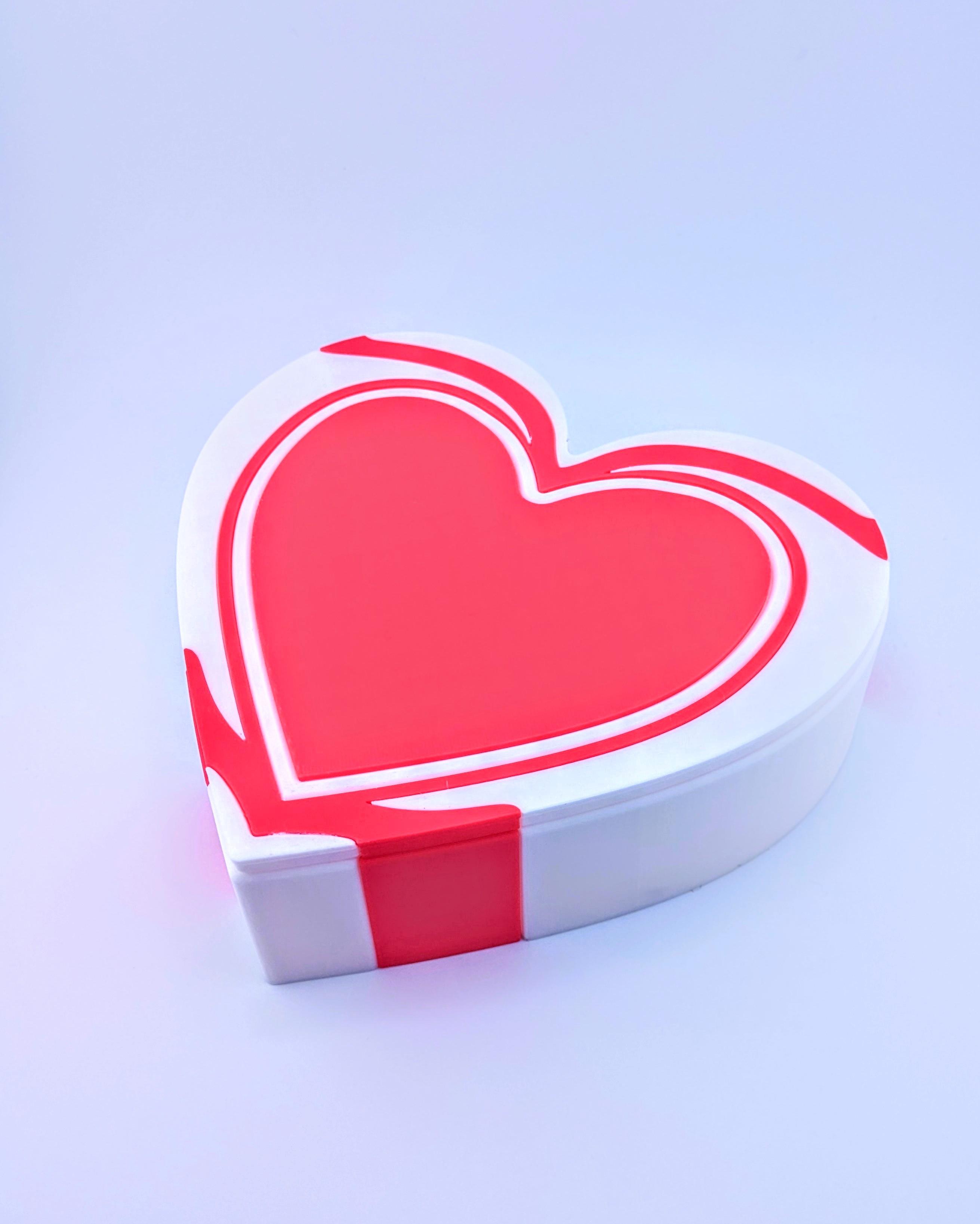 Dual Color Heart Box (Traditional Lid) 3d model