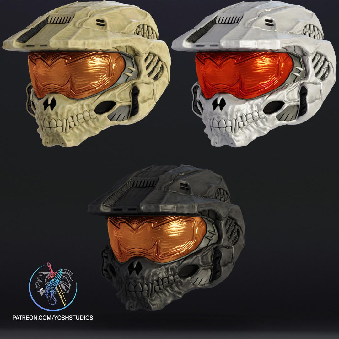 Skullified Master Chief Helmet 3D Print File STL 3d model