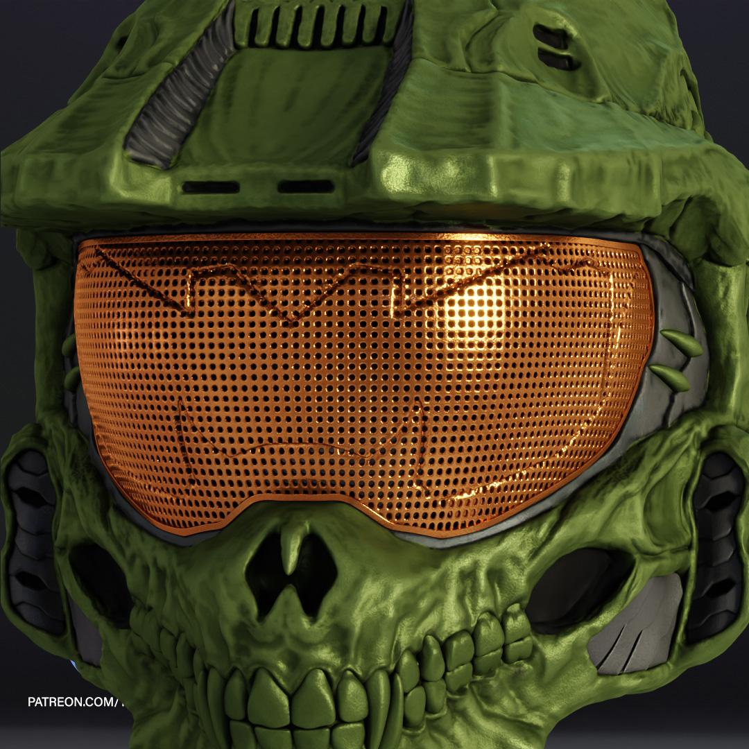 Skullified Master Chief Helmet 3D Print File STL 3d model