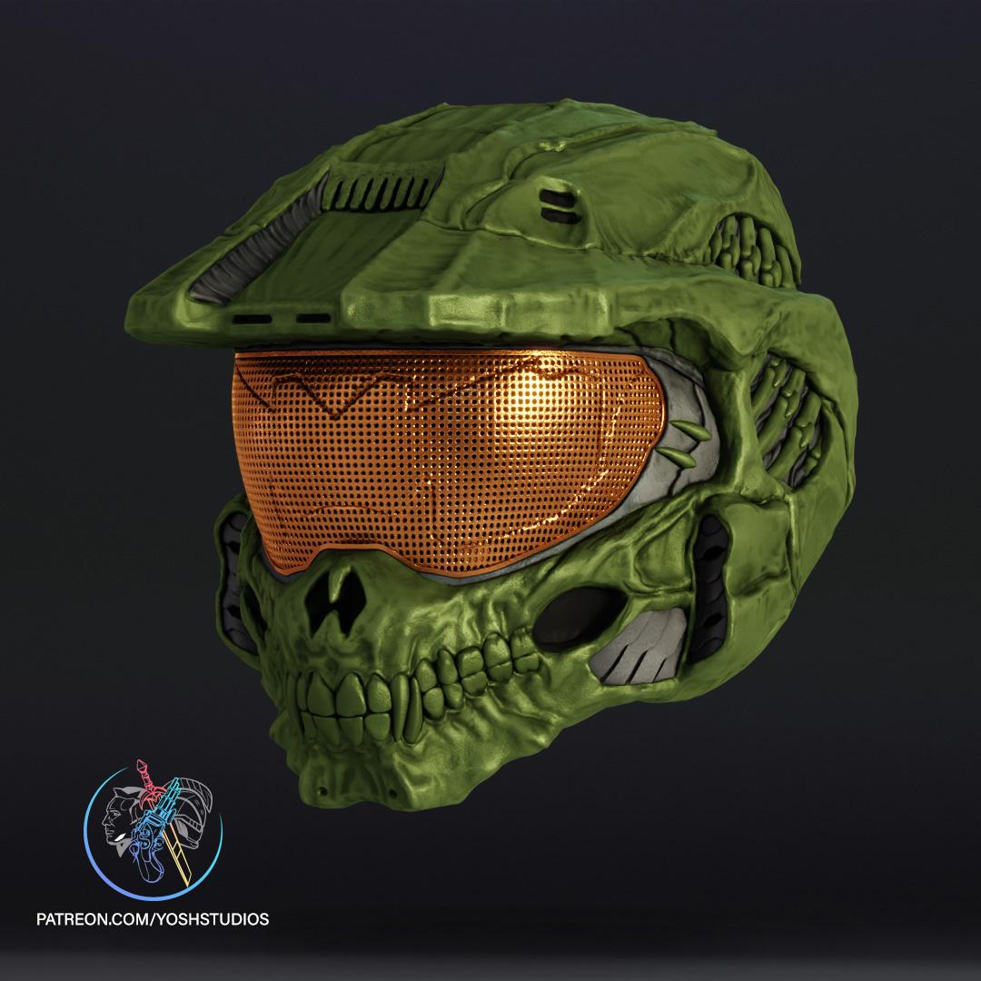 Skullified Master Chief Helmet 3D Print File STL 3d model