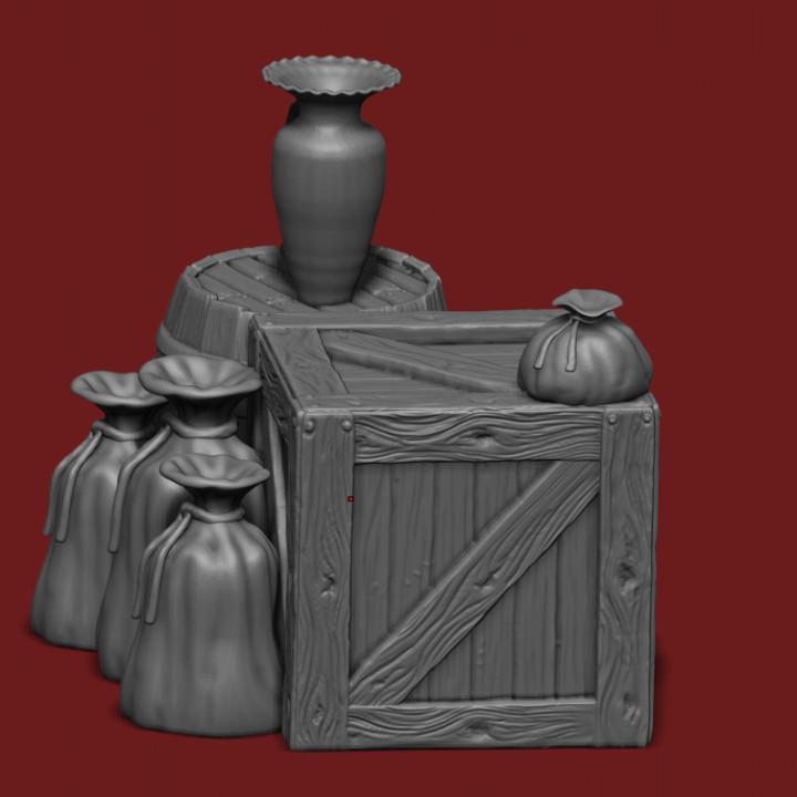 Merchant Stacked Goods 3d model