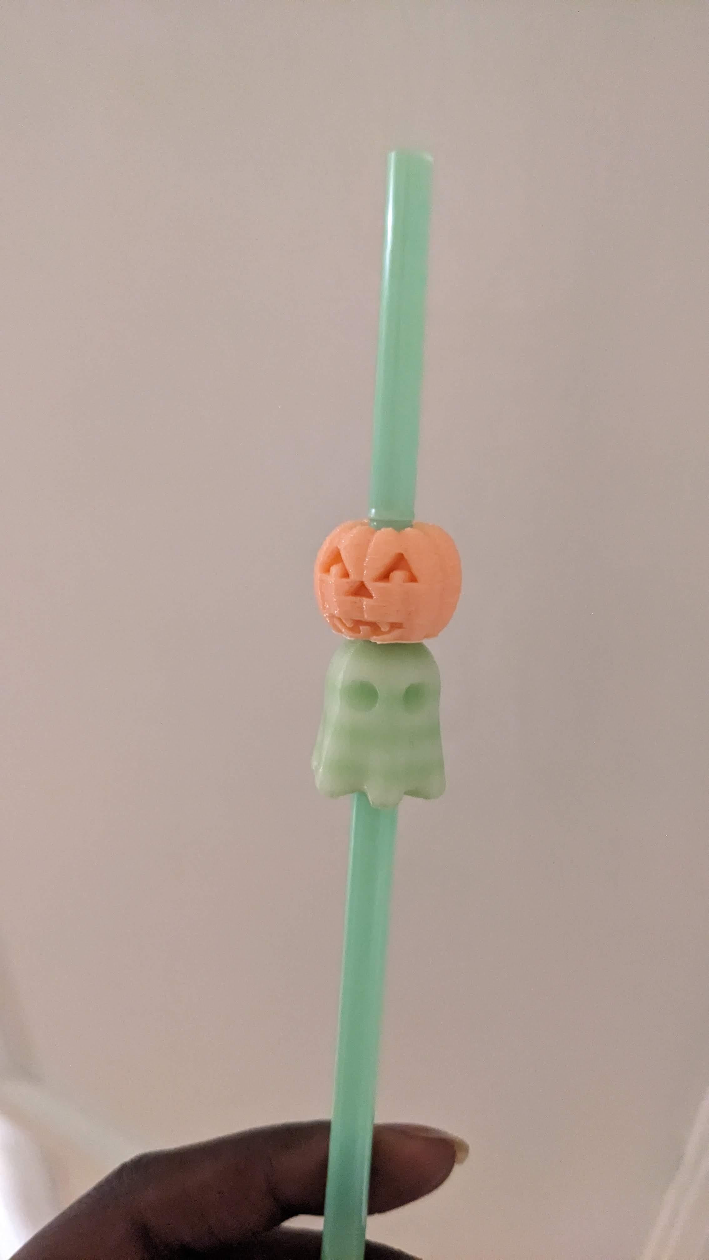 Pumpkin Straw Buddy 3d model