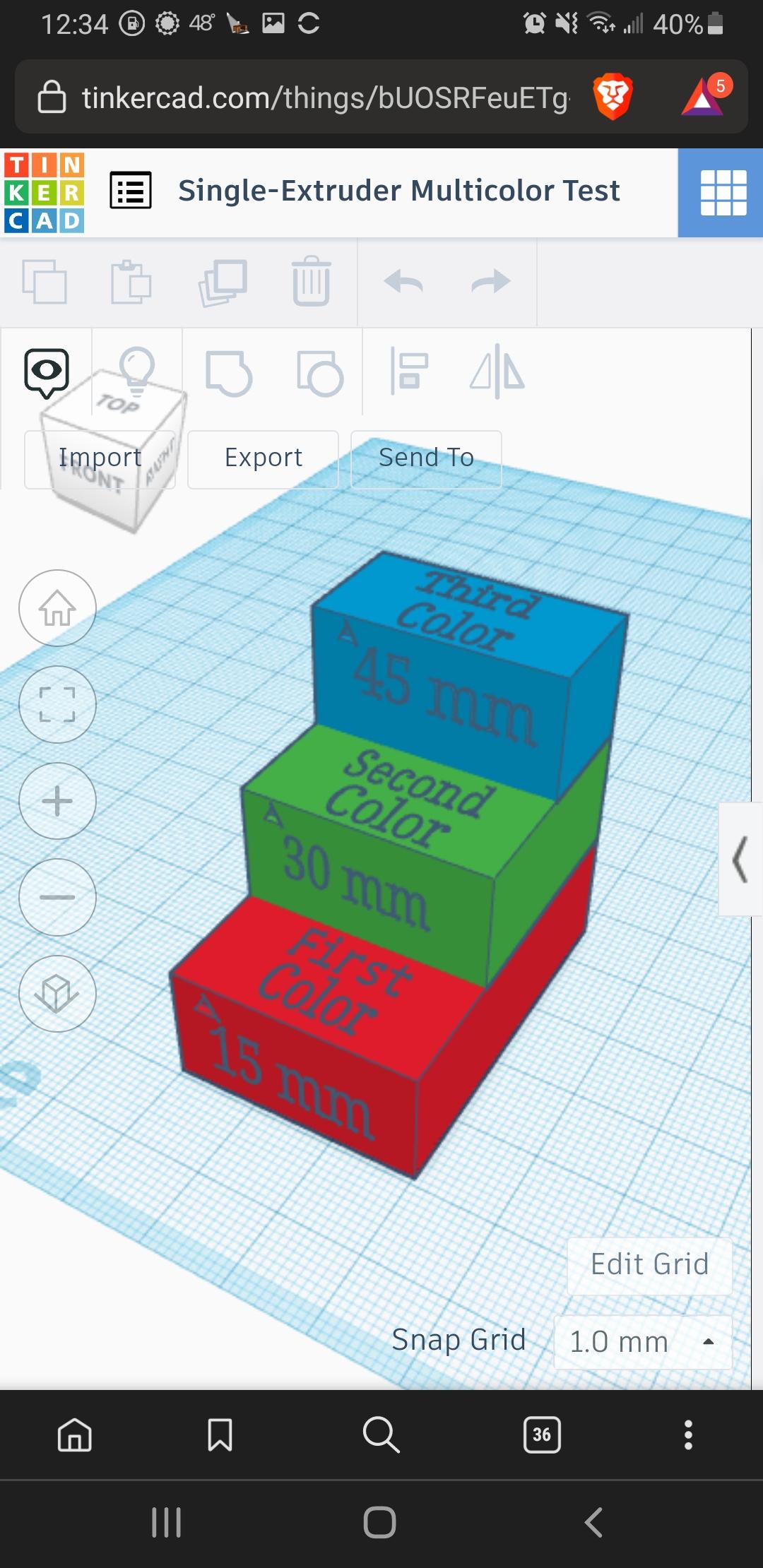 Single-Extruder Multicolor Test 3d model