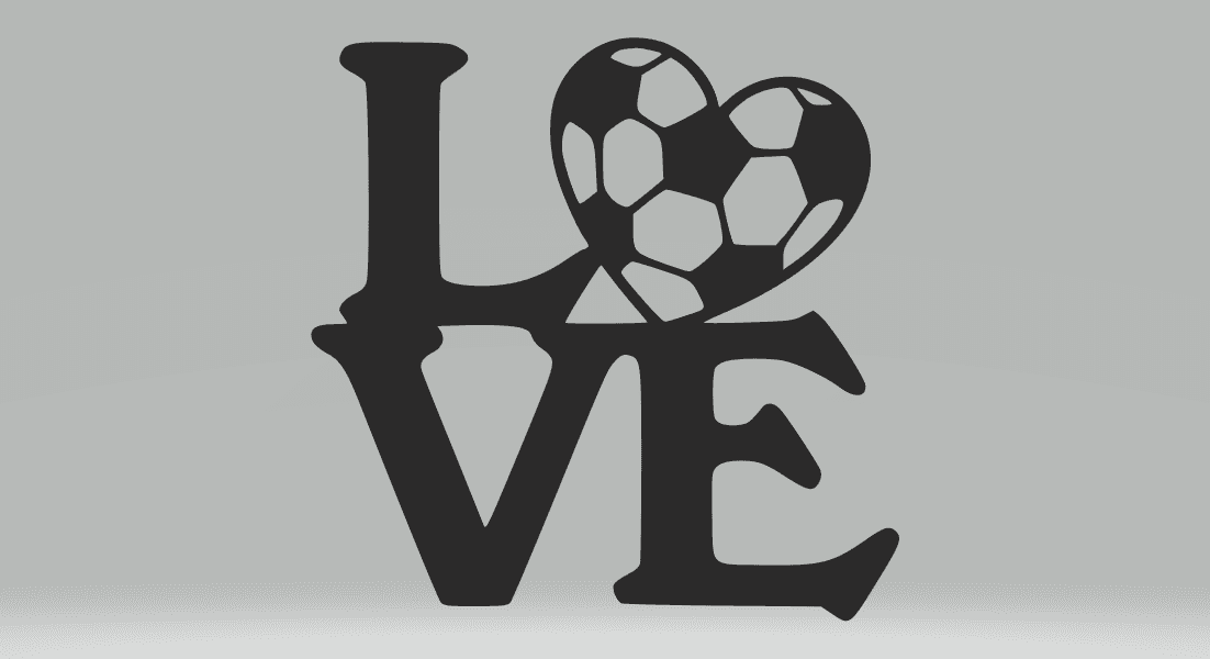 I love soccer 2D Art Frame.stl 3d model