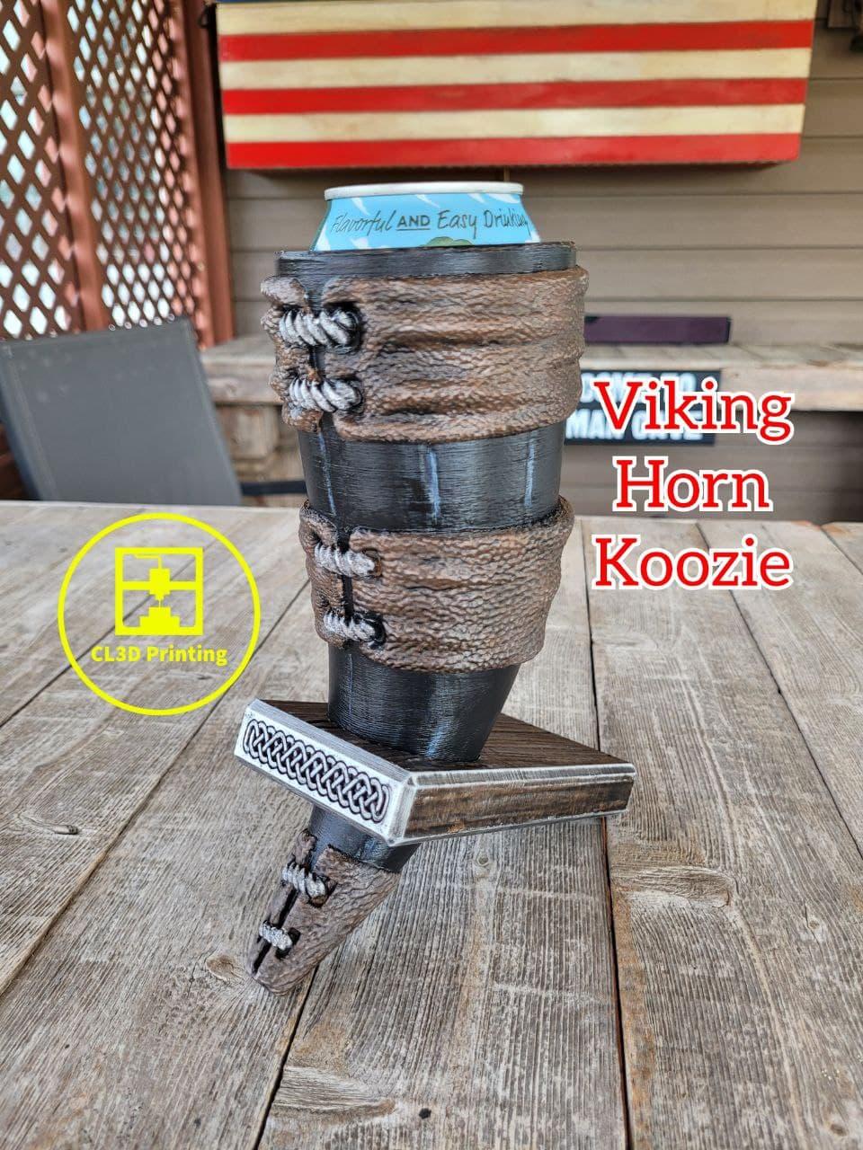 Leather Wrapped Vking Horn Beer Koozie 3d model