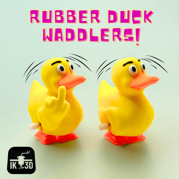 Waddlers - Rubber Ducks Middle Finger and Plain / 3MF Included / No Supports 3d model