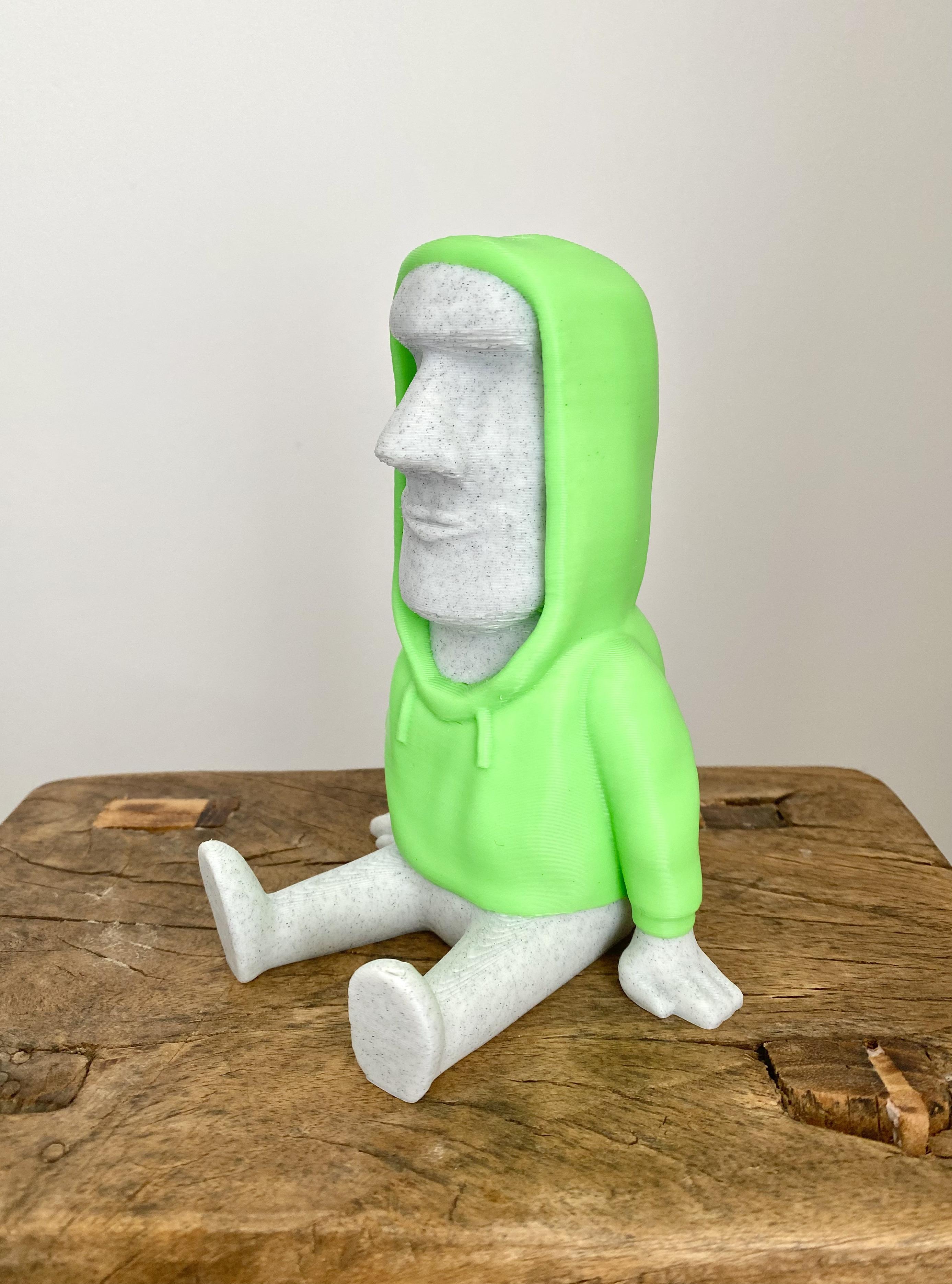 Moai Hoodie Phone Holder / No Supports / 3MF Included 3d model