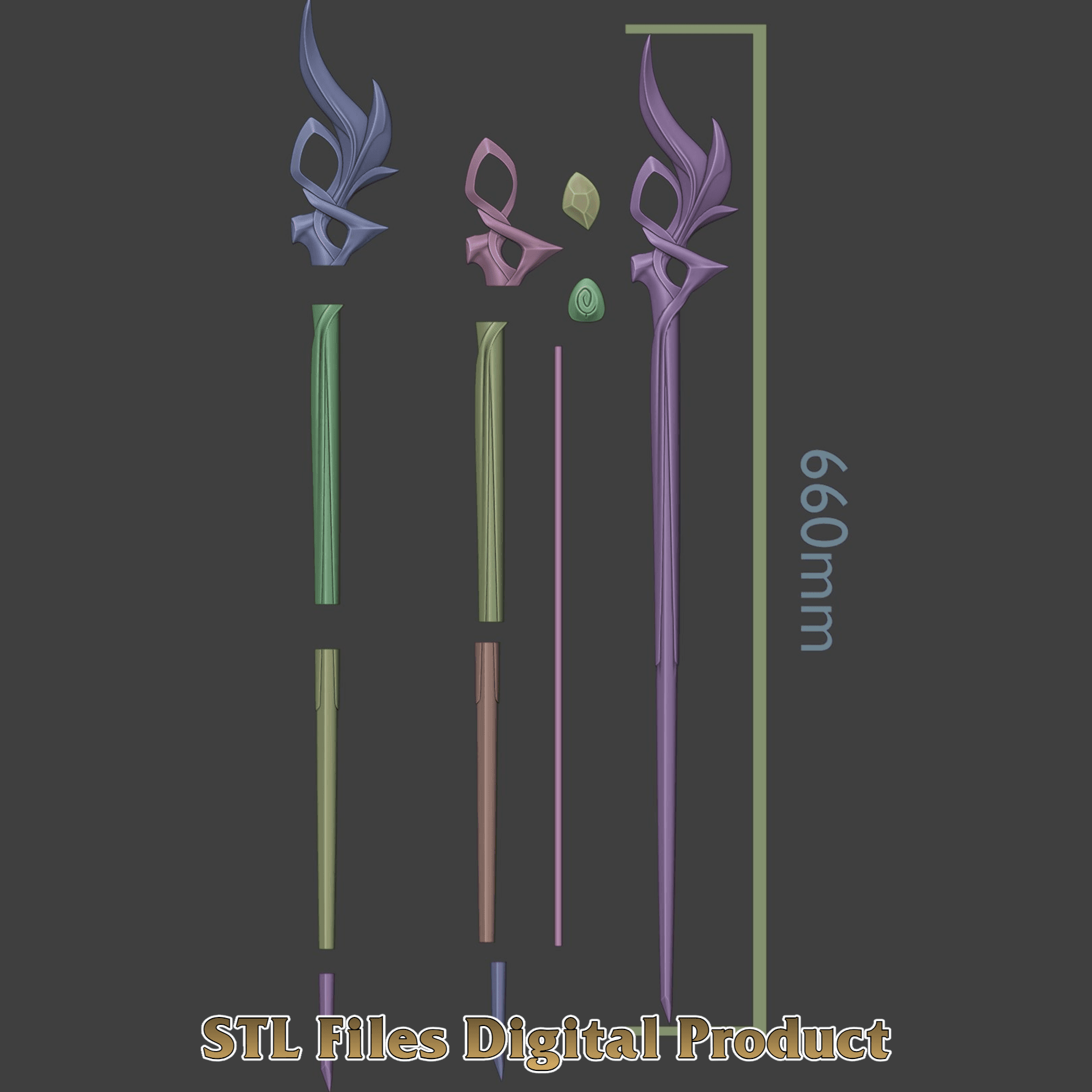 Aurora Wand League of Legends Cosplay Prop  3d model