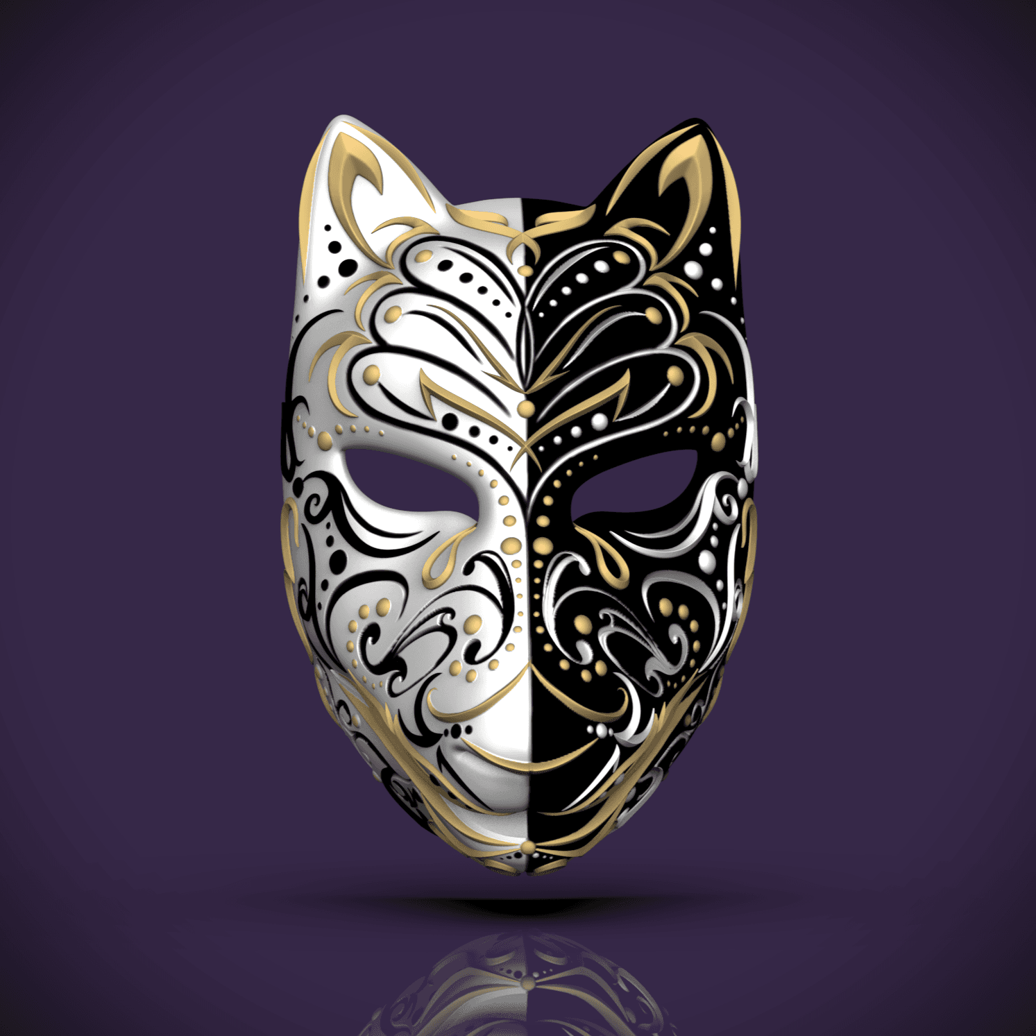 'Mysterious Howl' Mask - "Arcane" (Sculptober Day3) 3d model