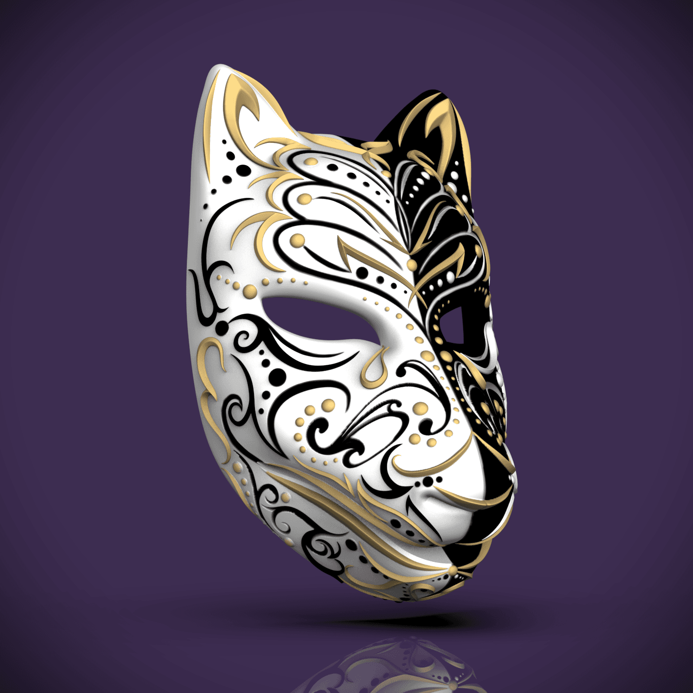 'Mysterious Howl' Mask - "Arcane" (Sculptober Day3) 3d model