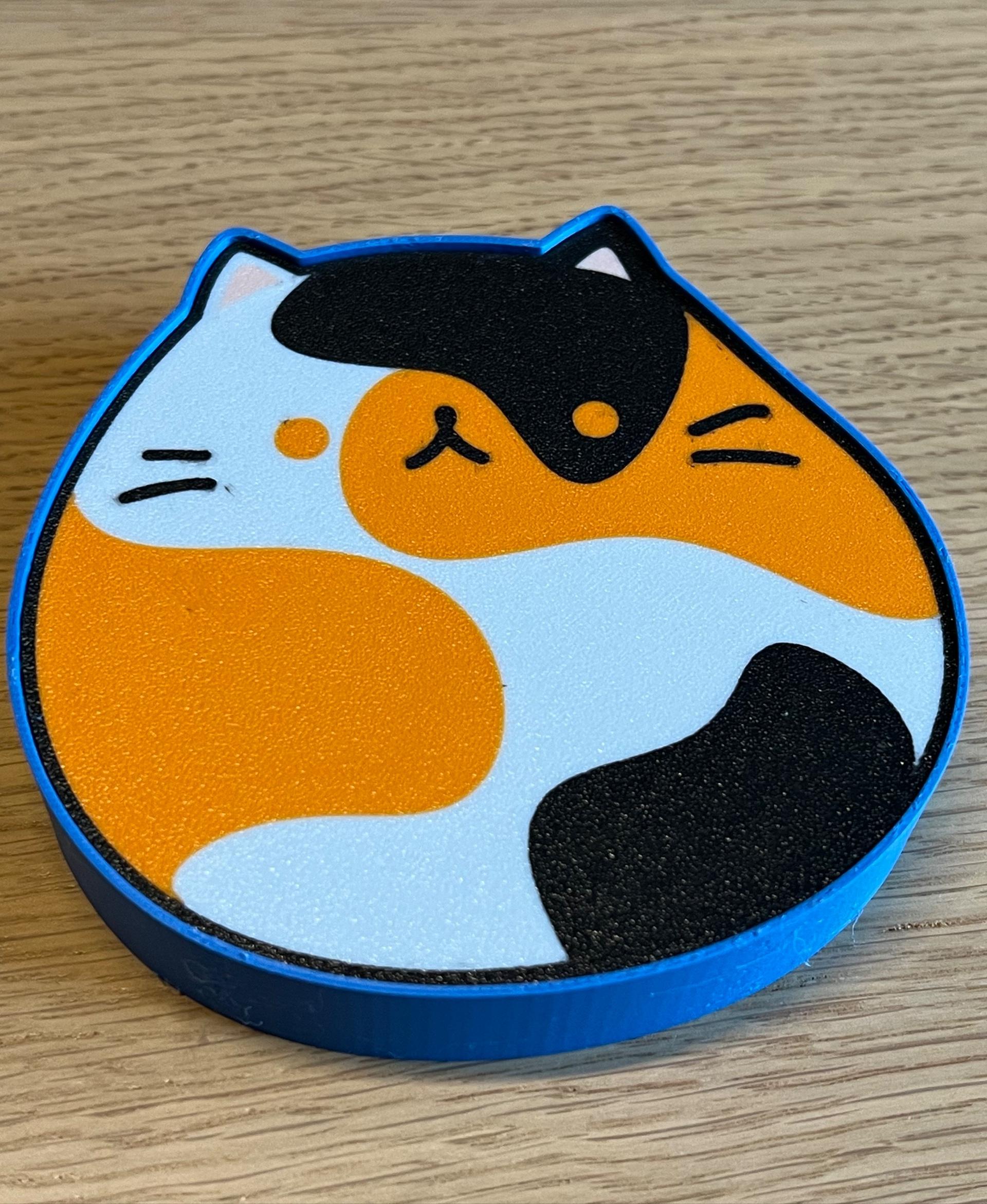 Chubby cats coasters for Bambulab X1/P1/A1 3d model