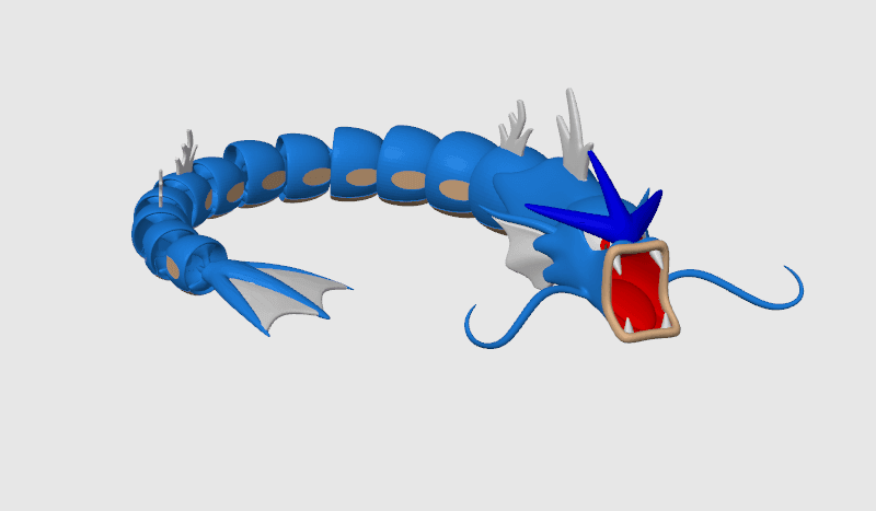 Articulated Pokémon - Gyarados  3d model